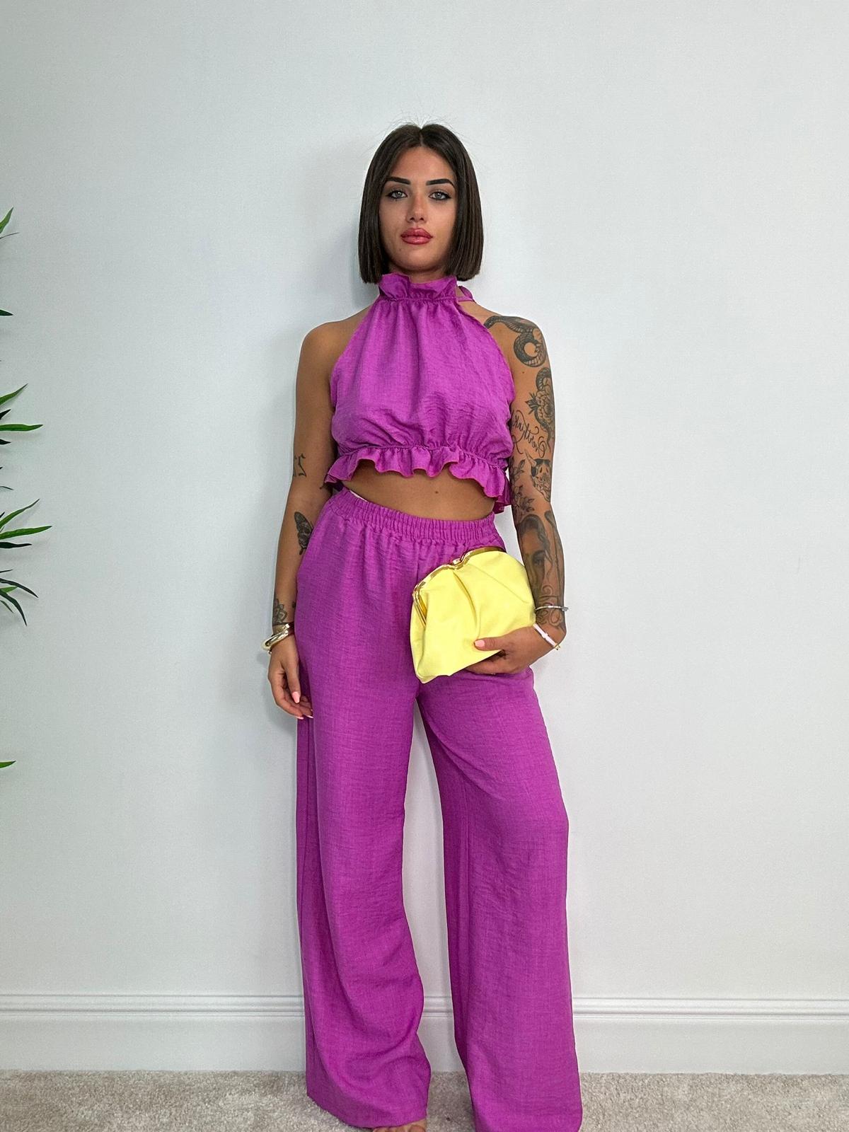 Coordinato Miami (Top + Pantalone) Magenta