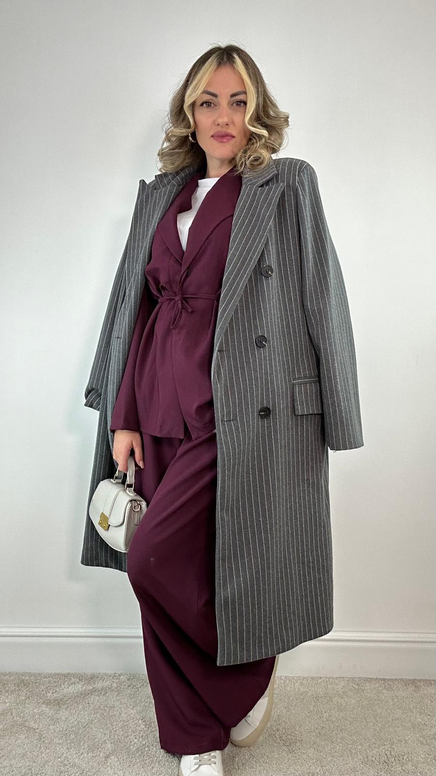 Coordinato M13351 (Camicia + Pantalone) Prugna