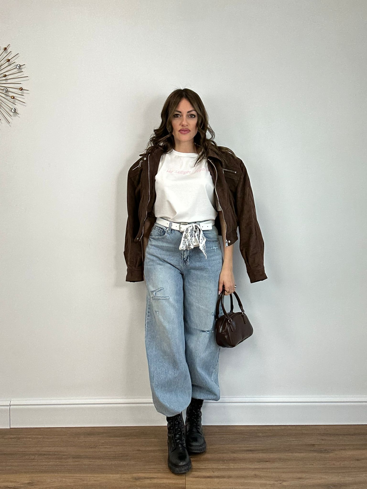 Jeans con foulard F122 - Lavaggio Chiaro