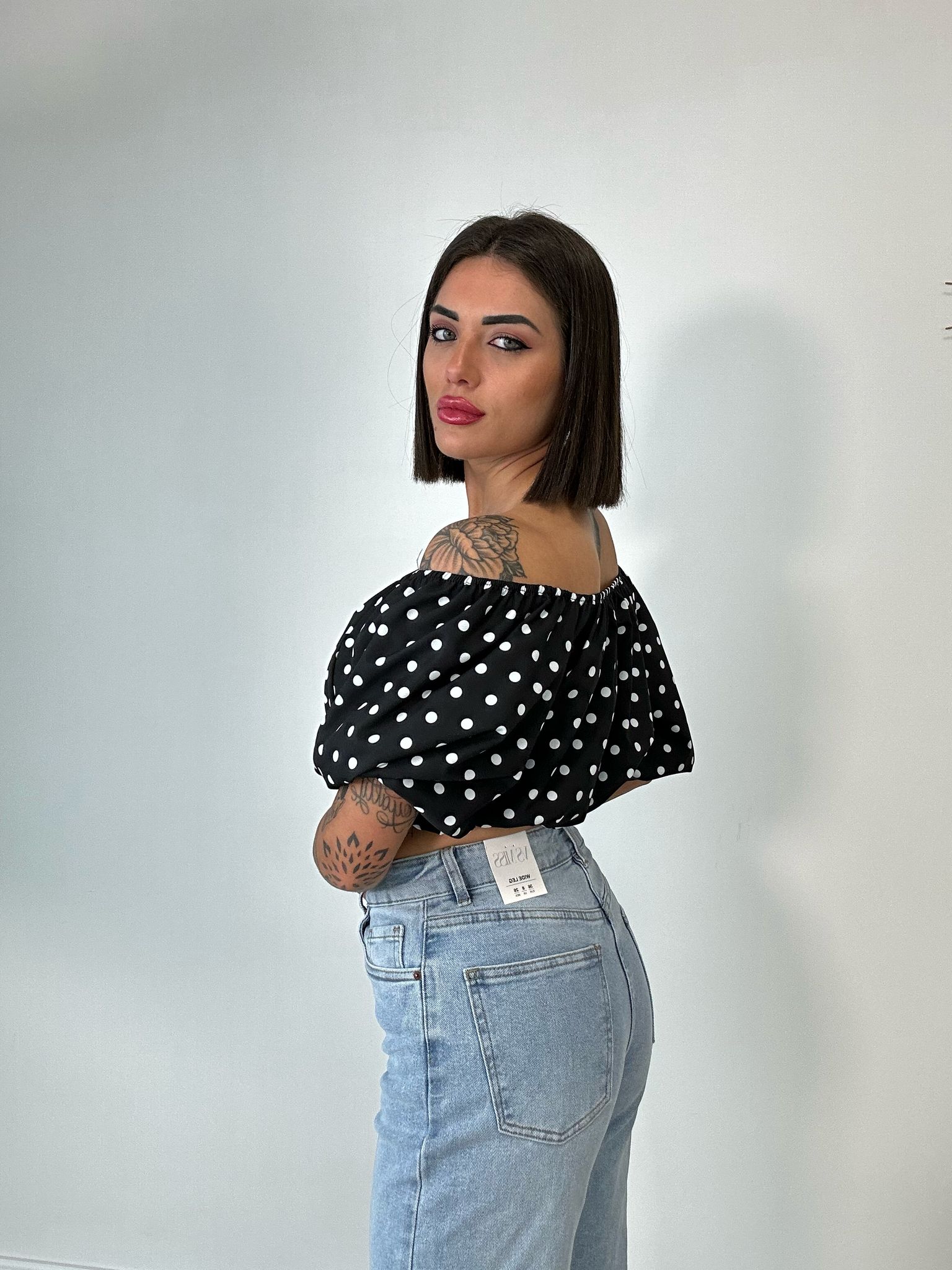 Crop Top - Gepunktet