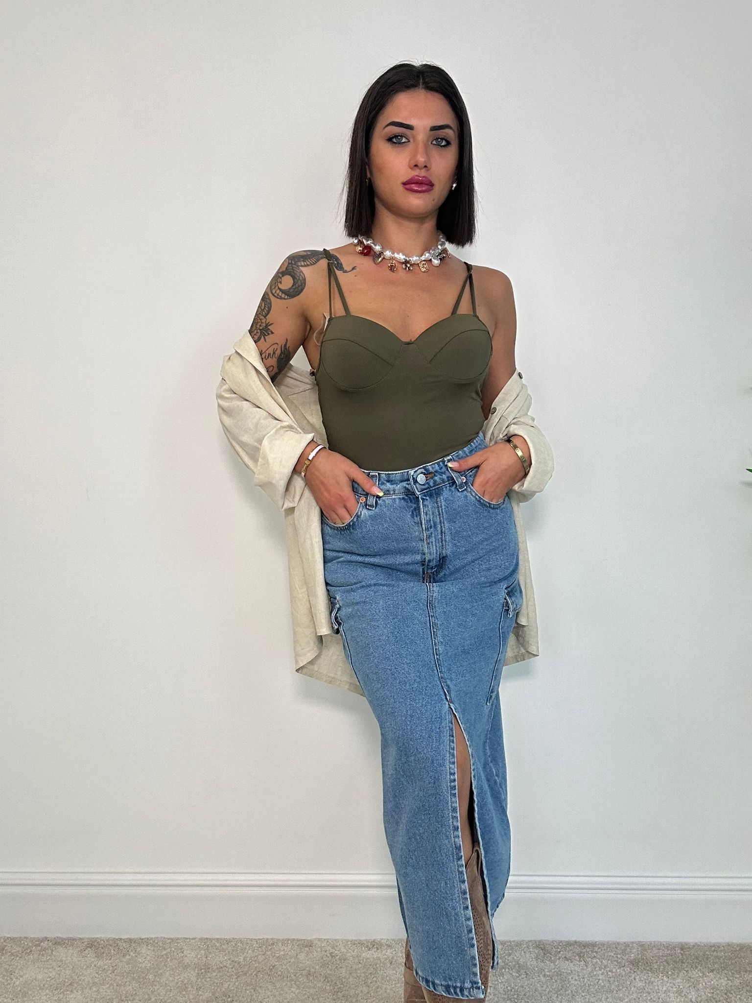 Body con coppe - Verde Militare