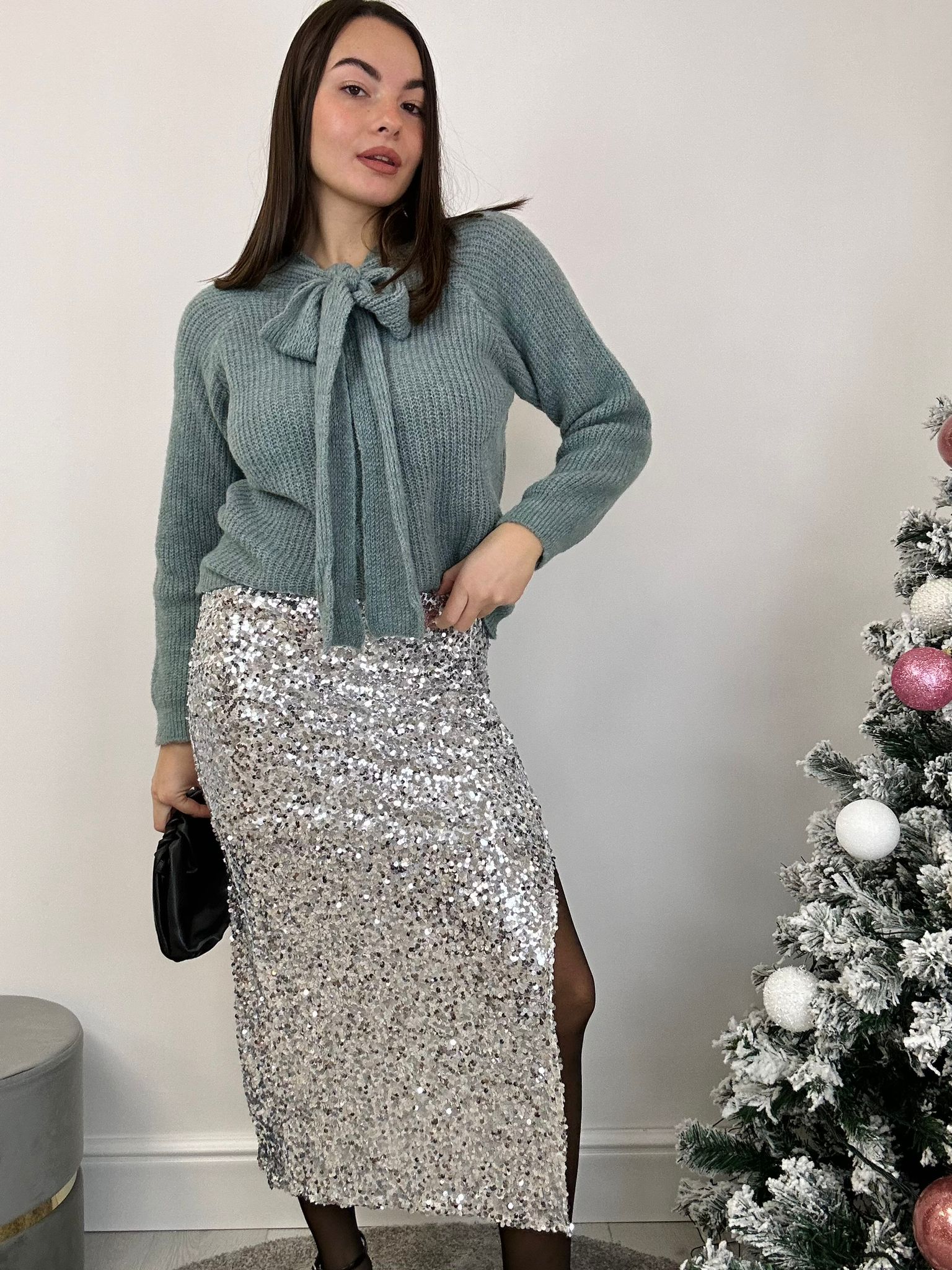 Jupe à paillettes - Argent