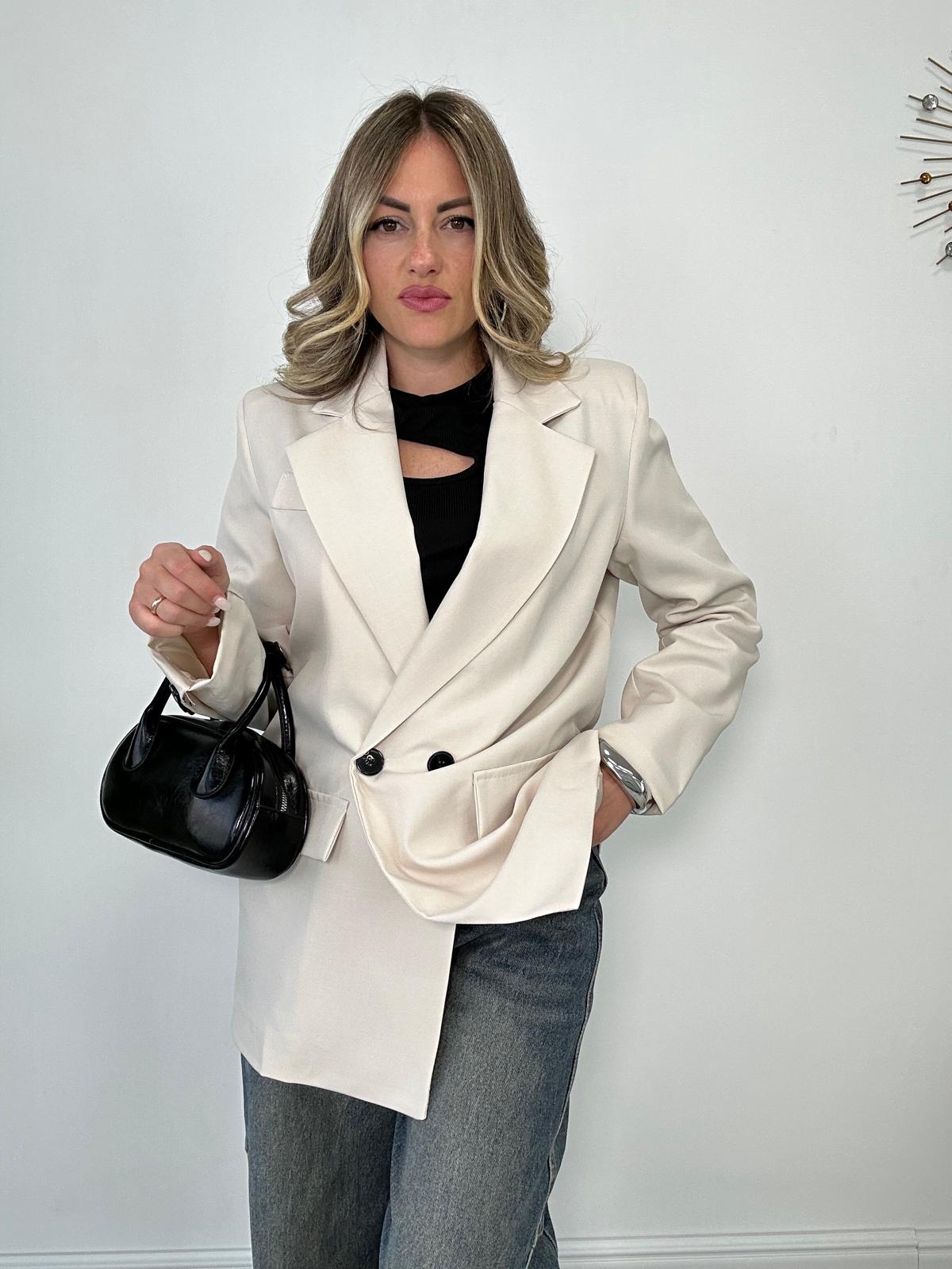 Blazer doppio bottone - Panna
