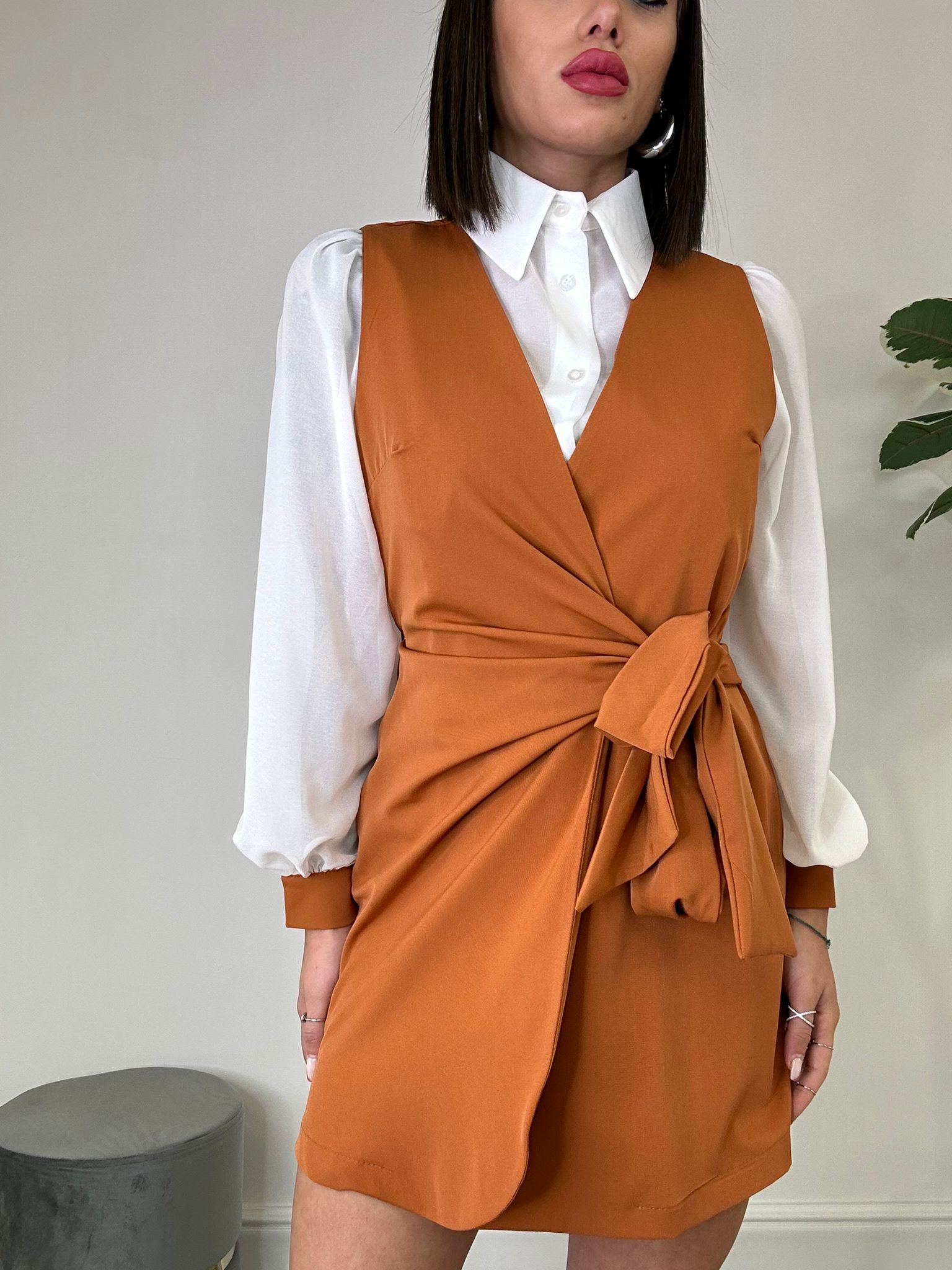 Robe avec chemise - Orange foncé