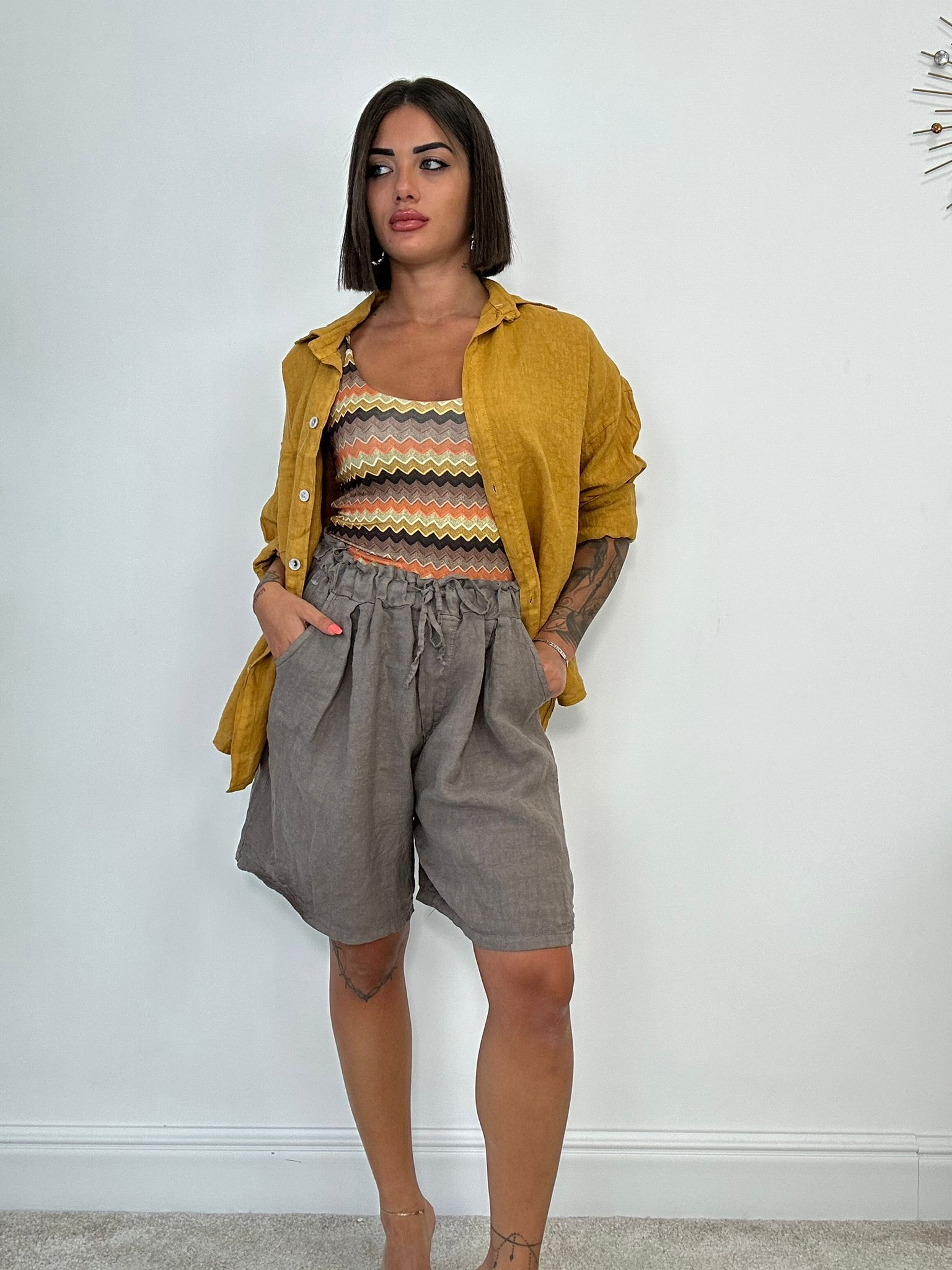 Camicia in Lino - Senape
