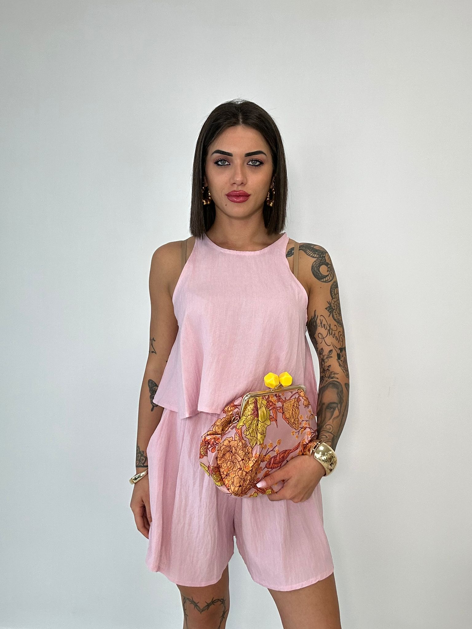 Coordinato Ludovica (Top + Pantaloncino) Rosa