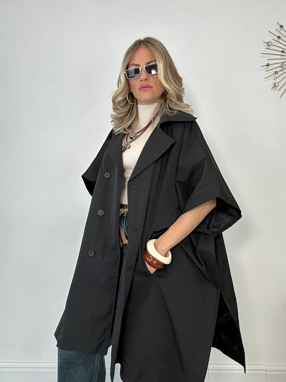 Trench Mezza Manica - Nero