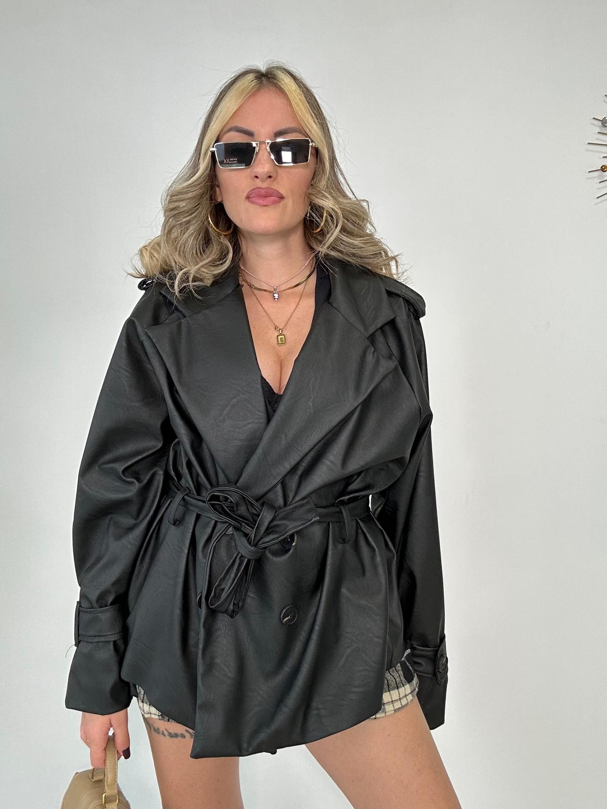 Giacca in ecopelle M13365 - Nero