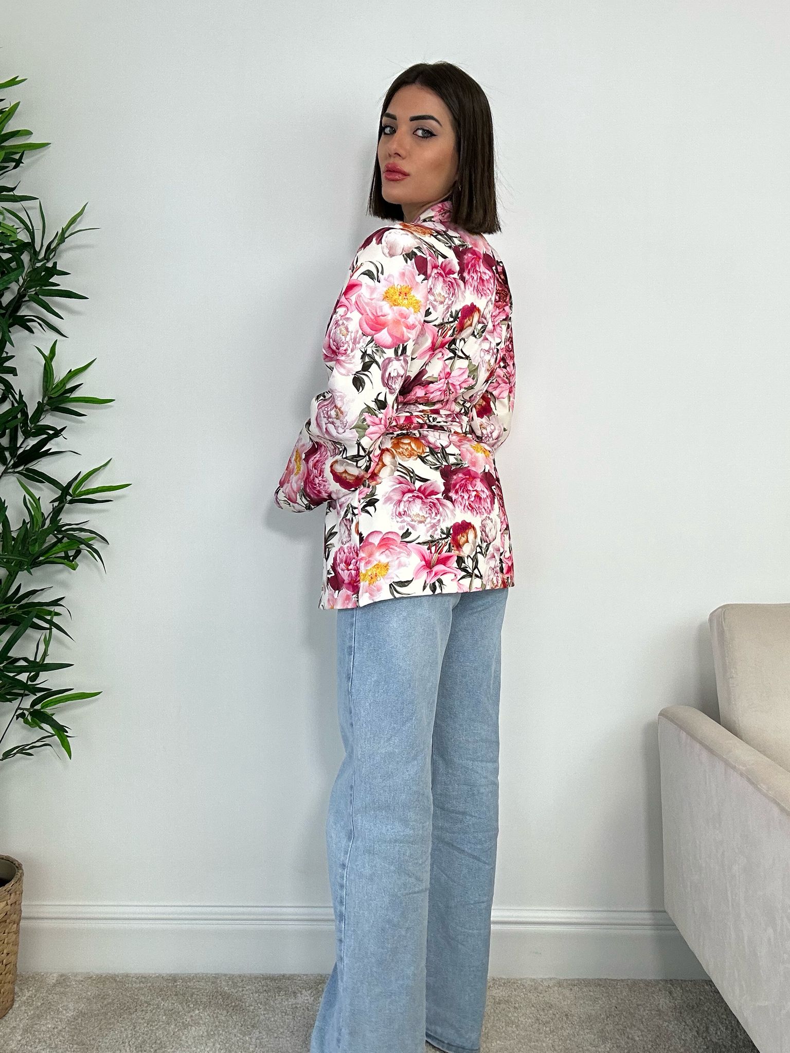Blazer Floreale - Bianco e Fucsia