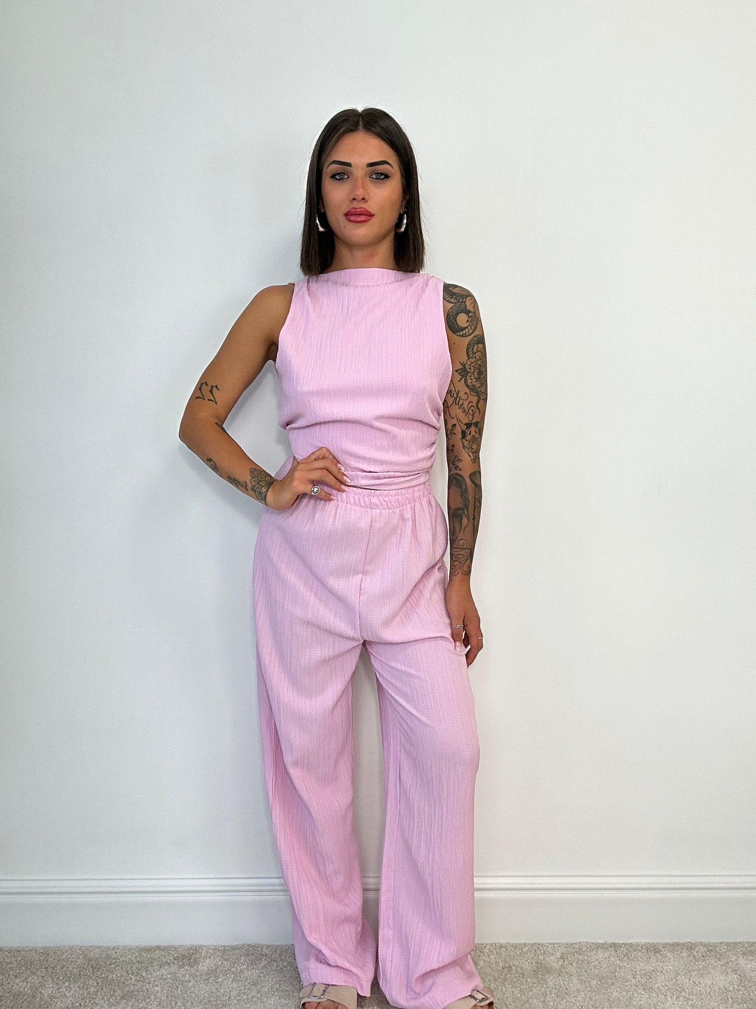 Coordinato Simona (Top + Pantalone) Rosa