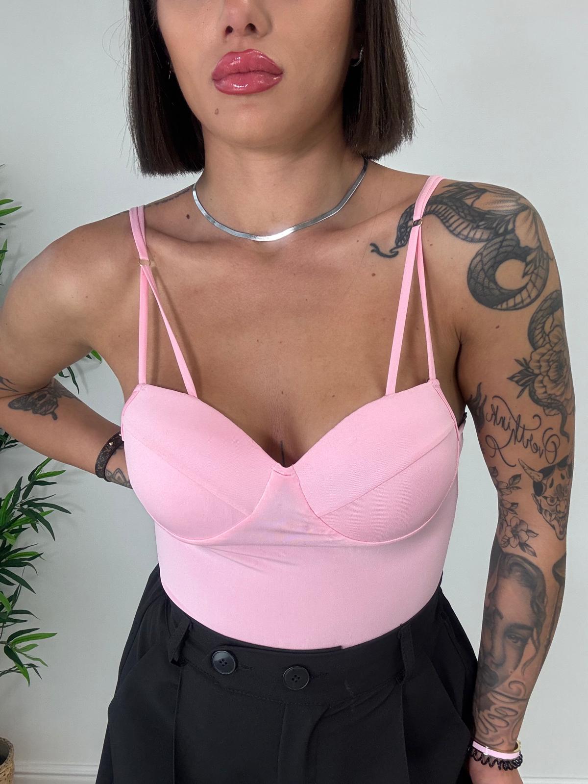 Body con coppe - Rosa
