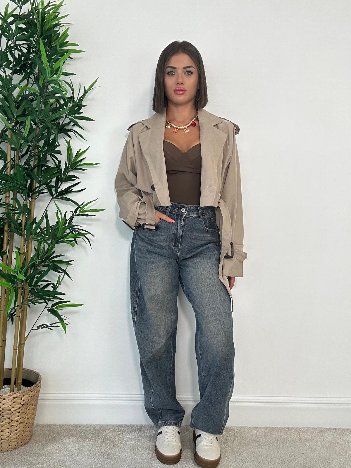 Giacca Crop M10517 - Fango