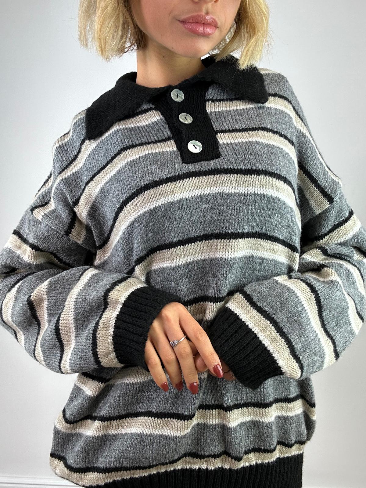 Maglione 33829 - Grigio e Nero