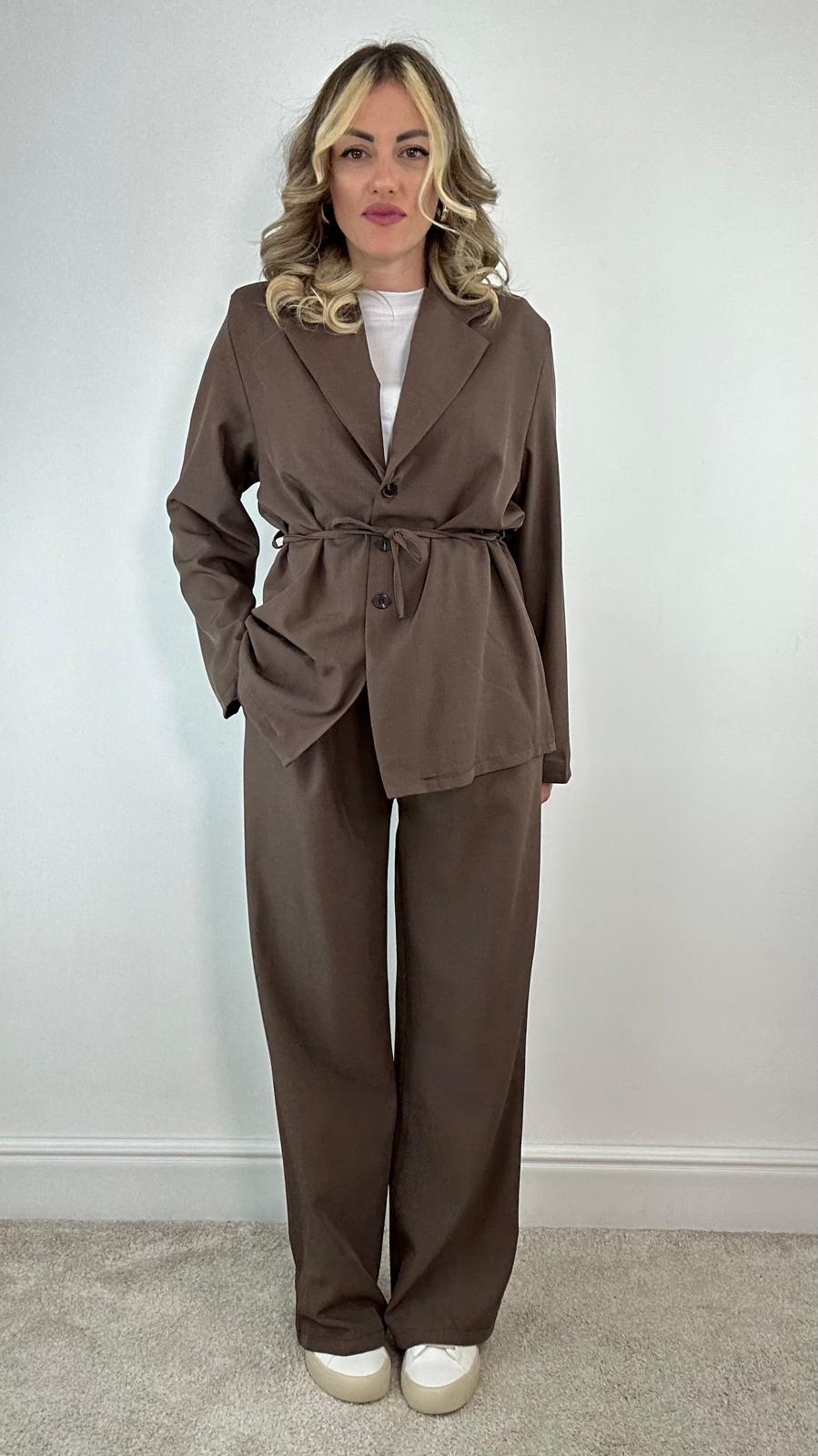 Coordinato M13351 (Camicia + Pantalone) Marrone