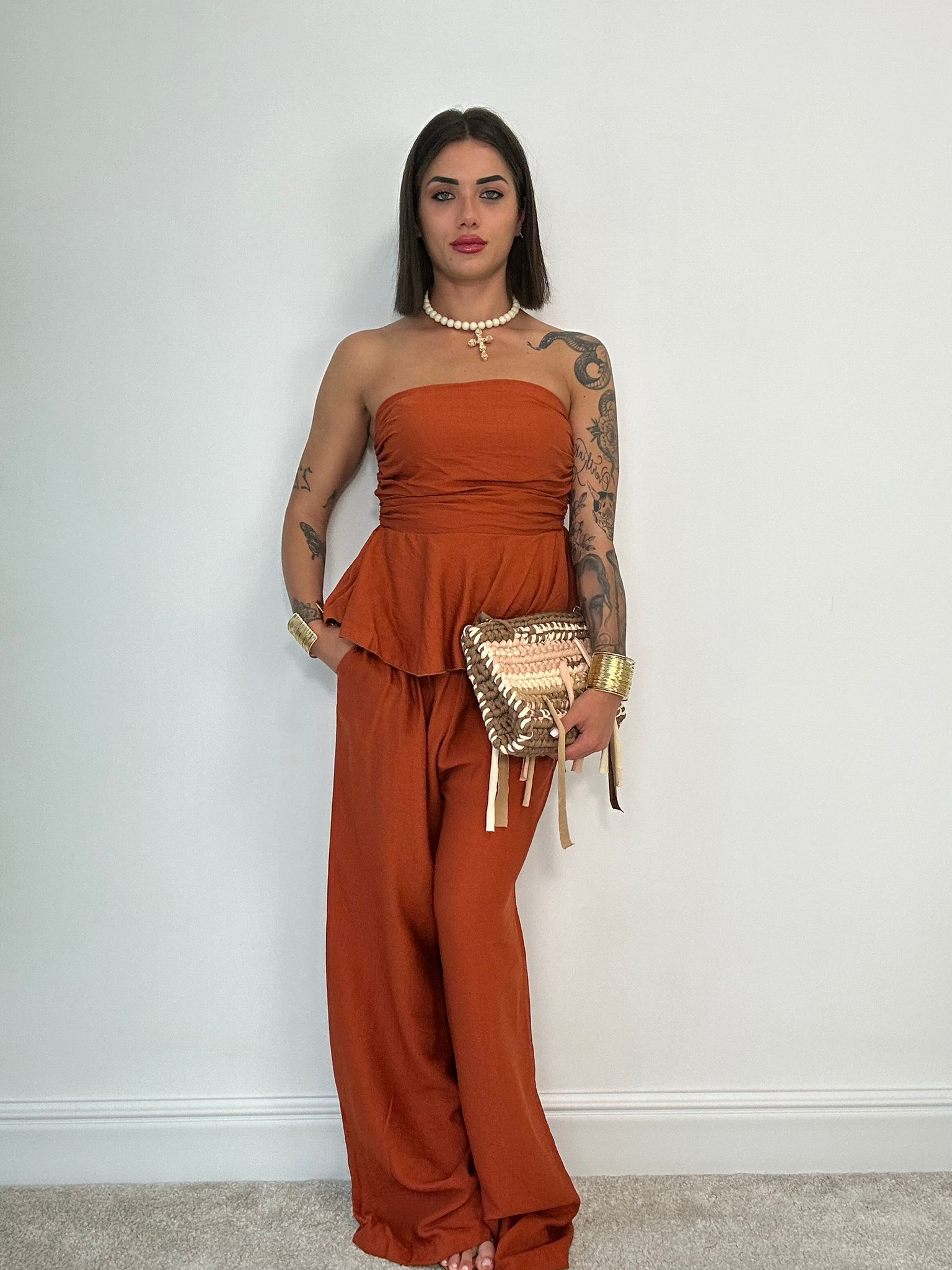 Coordinato Minorca (Top + Pantalone) Coccio