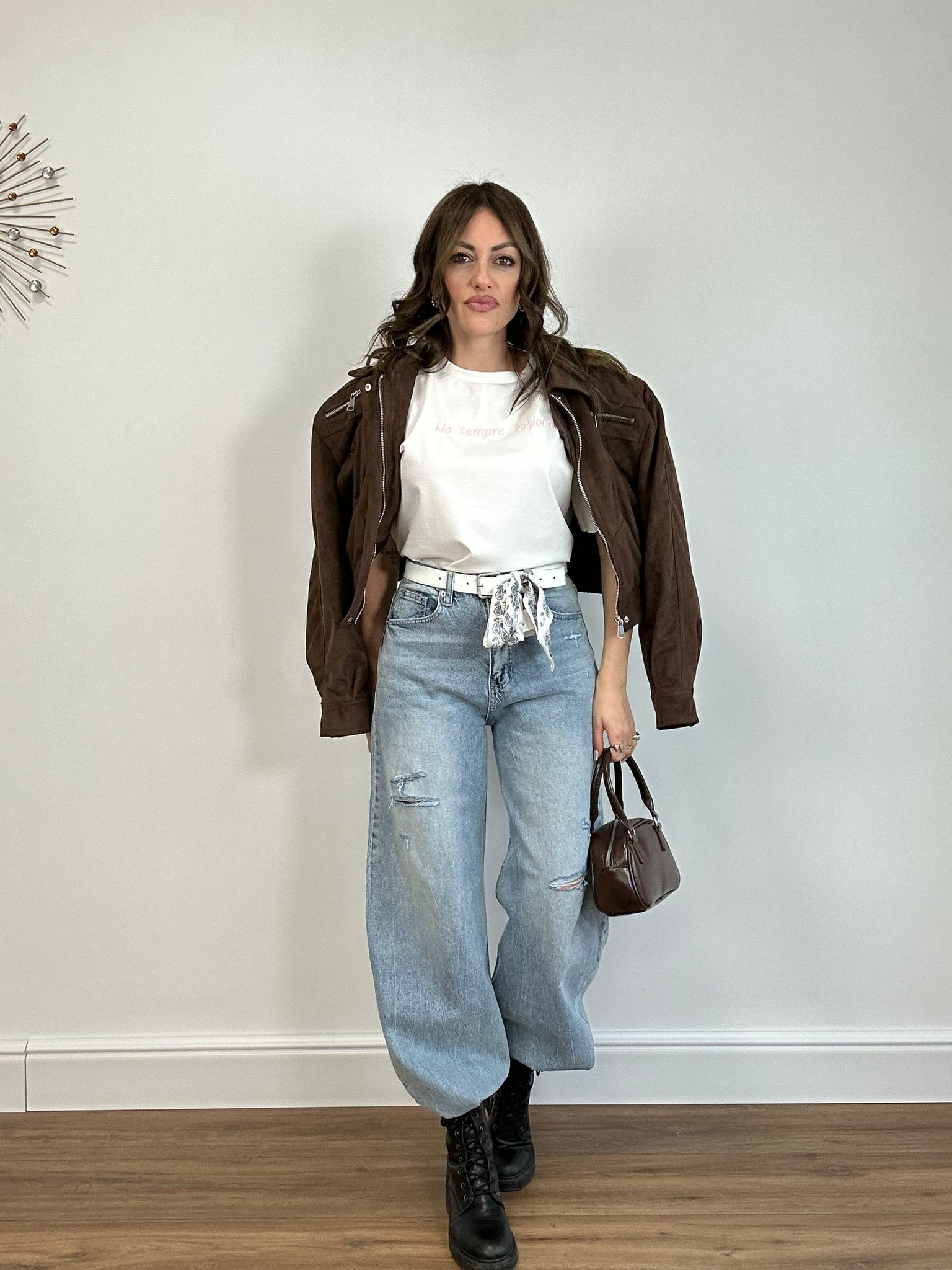 Jeans con foulard F122 - Lavaggio Chiaro