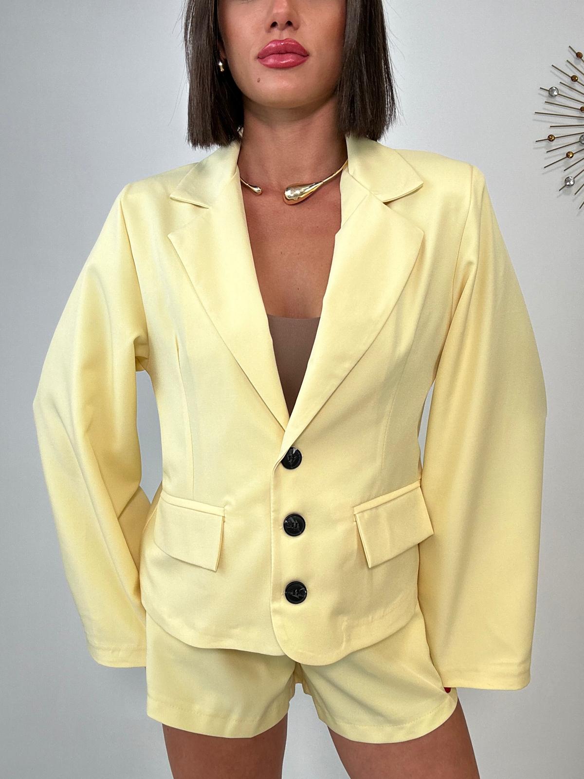 Blazer con tre bottoni - Giallo