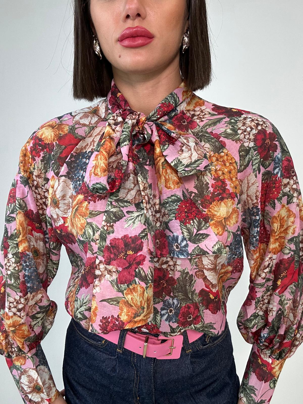 Camicetta Floreale - Fondo Rosa