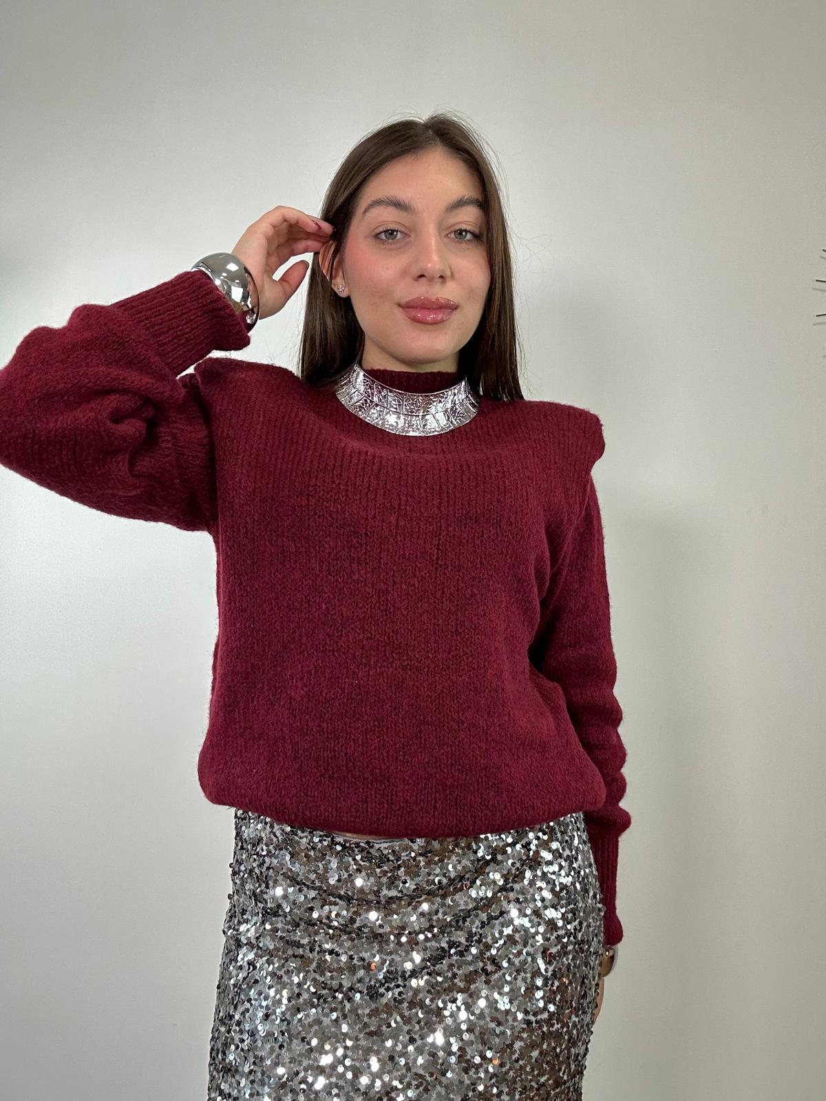 Maglione con spalline 3101 - Bordeaux