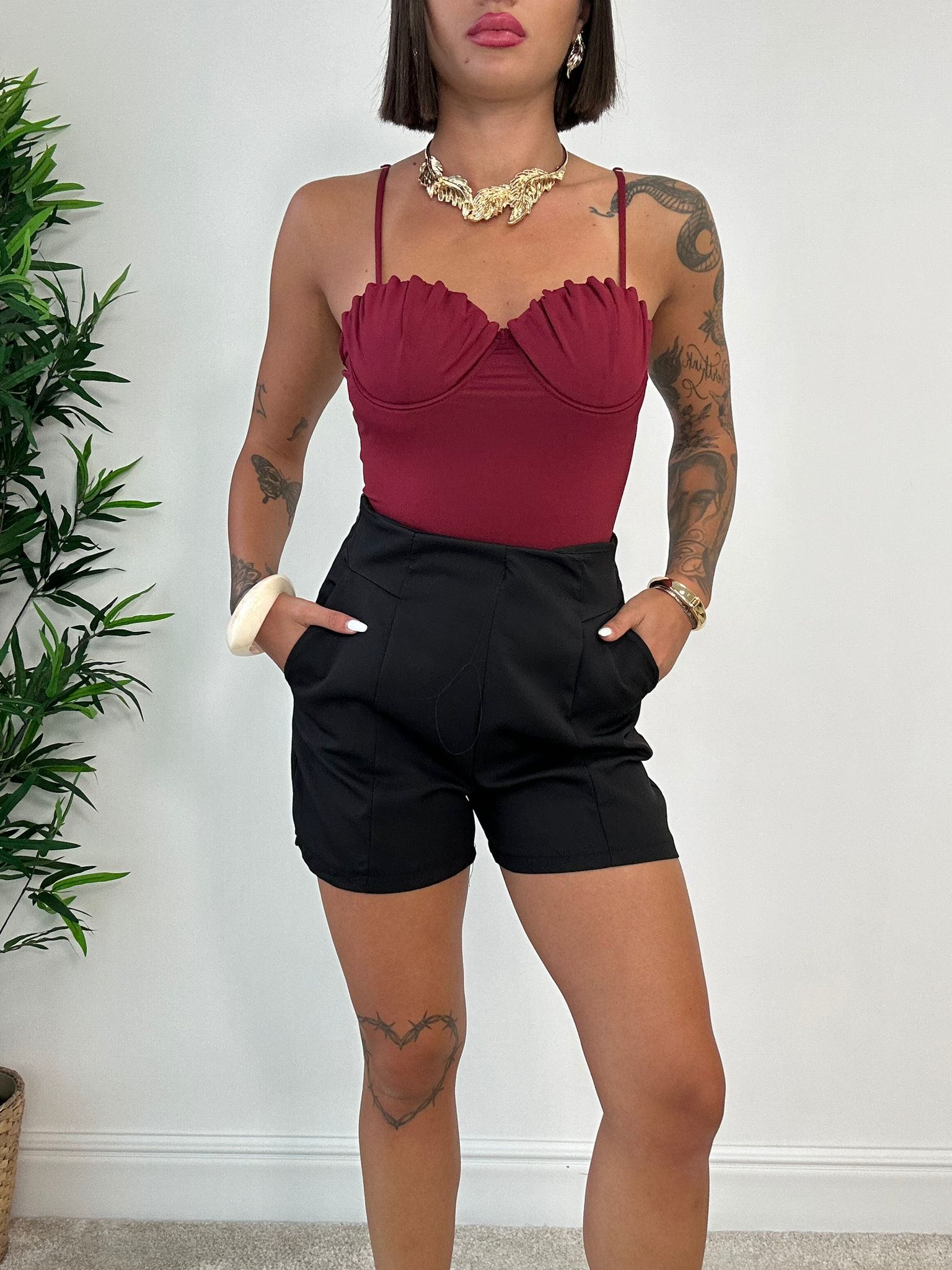 Pantaloncino con cerniera - Nero