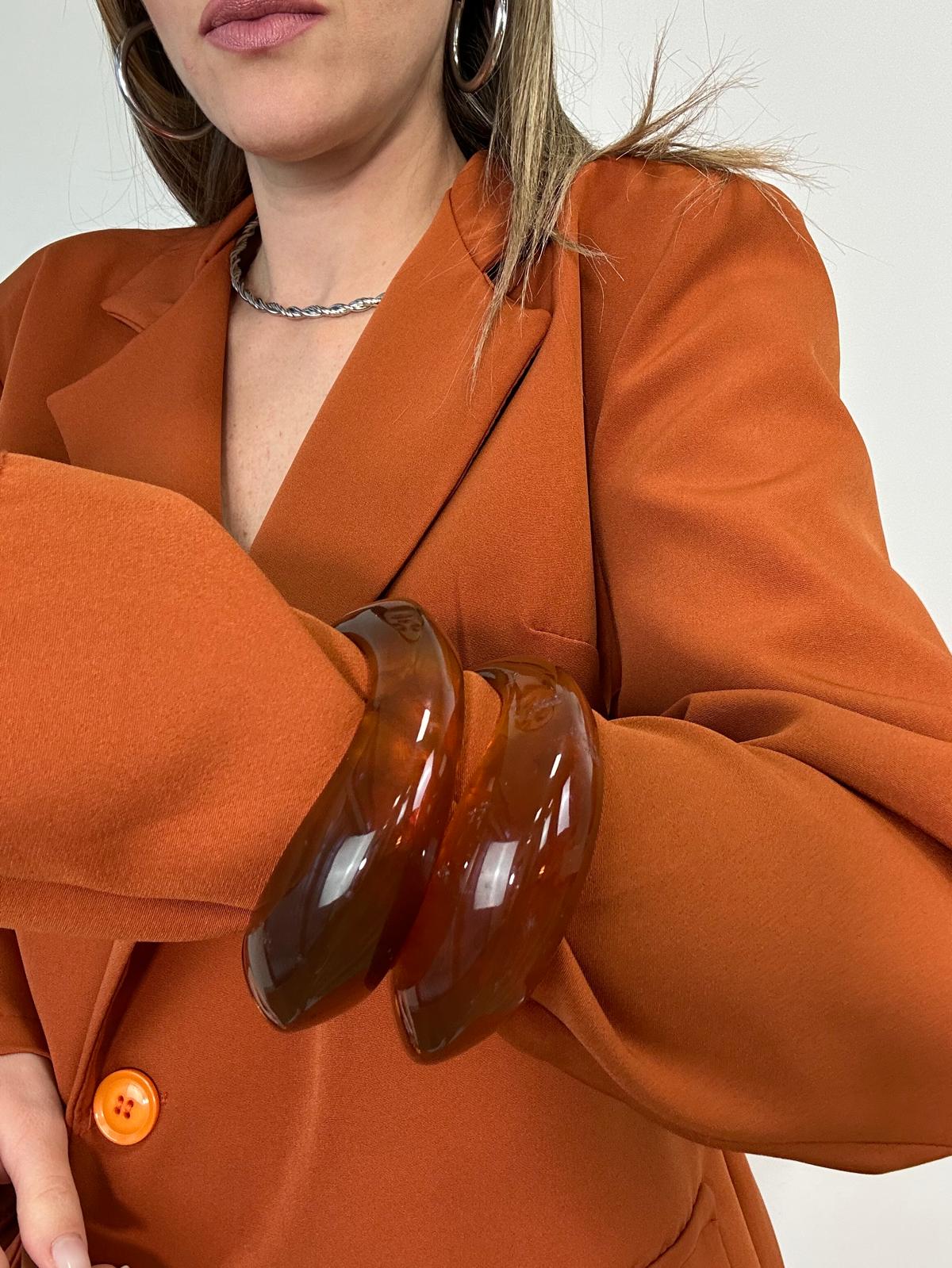 Asymmetrischer Armreif - Hellbraun