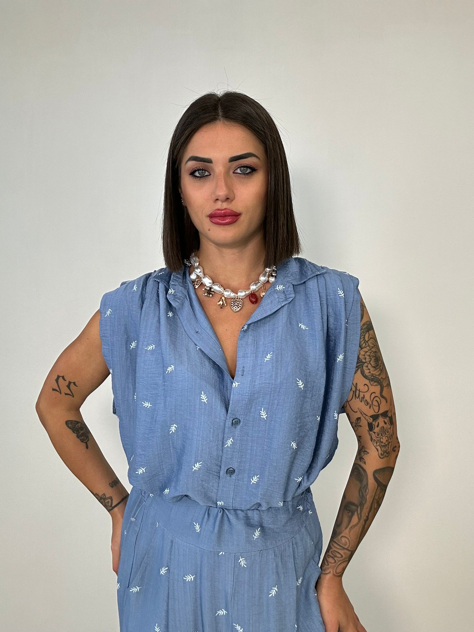 Coordinato Nerano (Camicetta + Pantalone) Avio