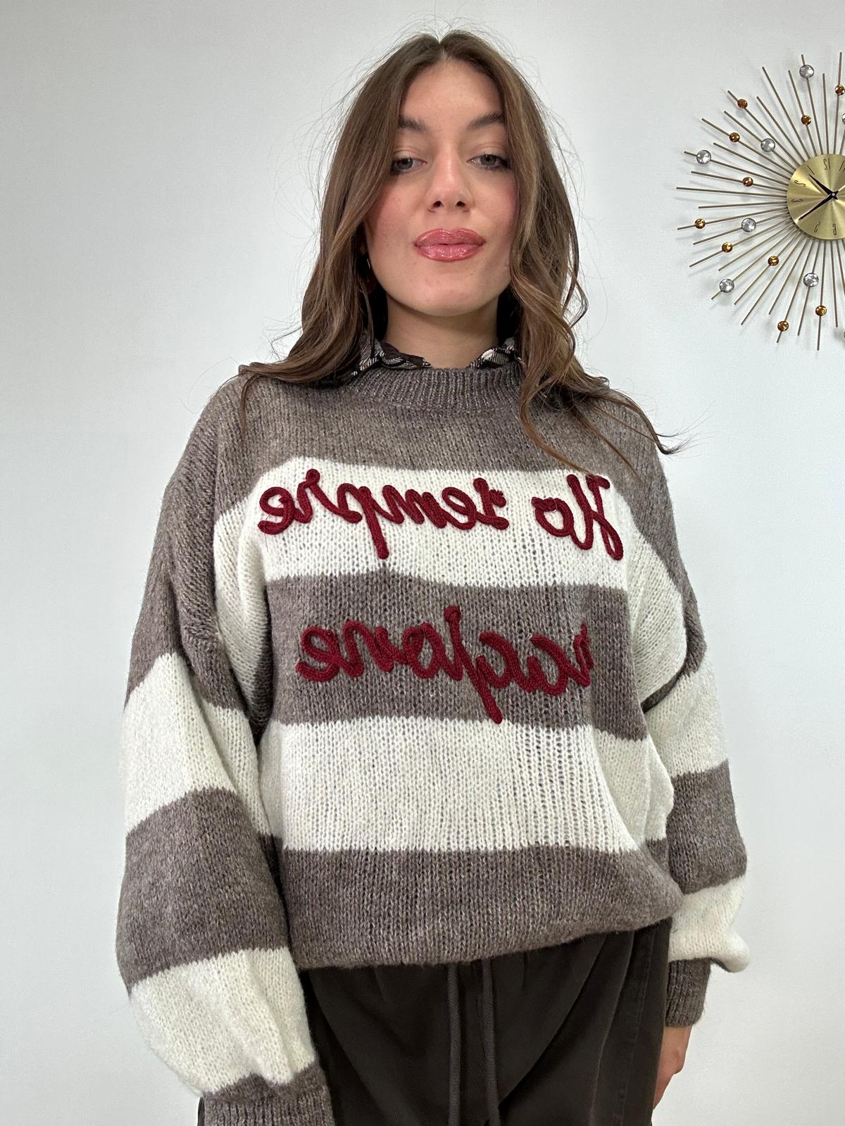 Maglione "Ho sempre ragione" A3130 - Fango