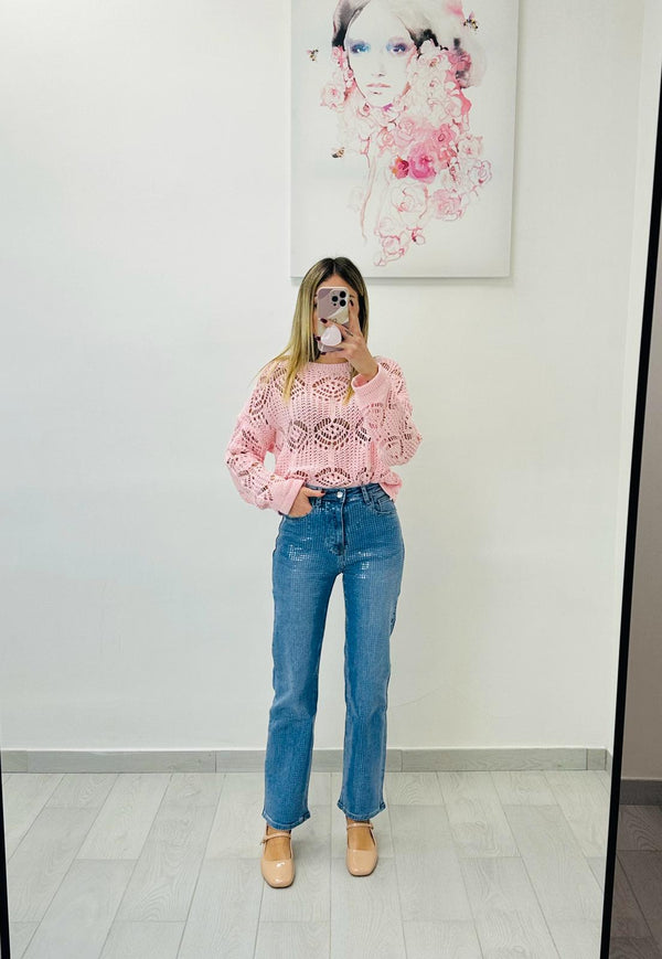 Jeans con Pailletes trasparenti - FR4361