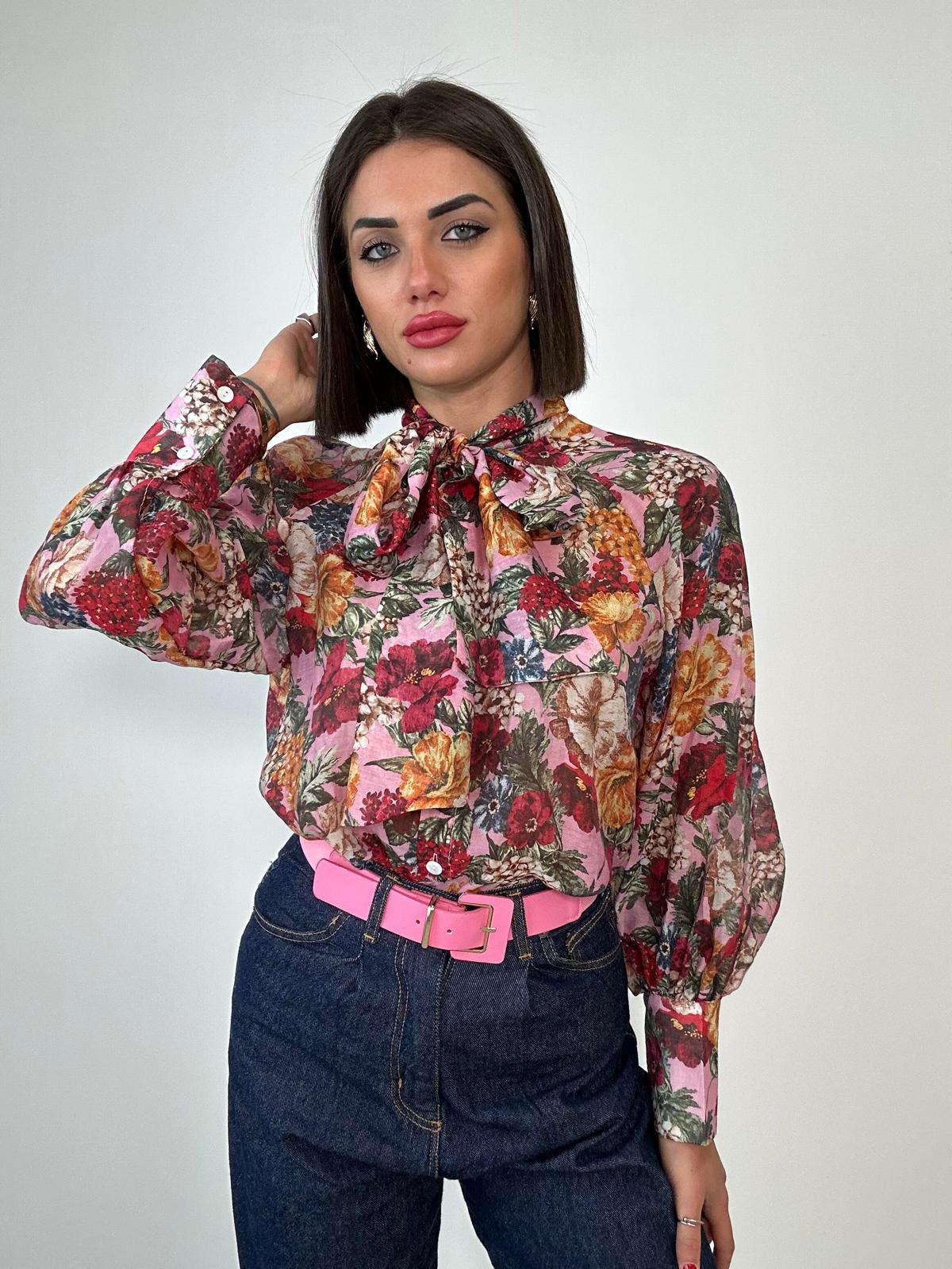 Camicetta Floreale - Fondo Rosa
