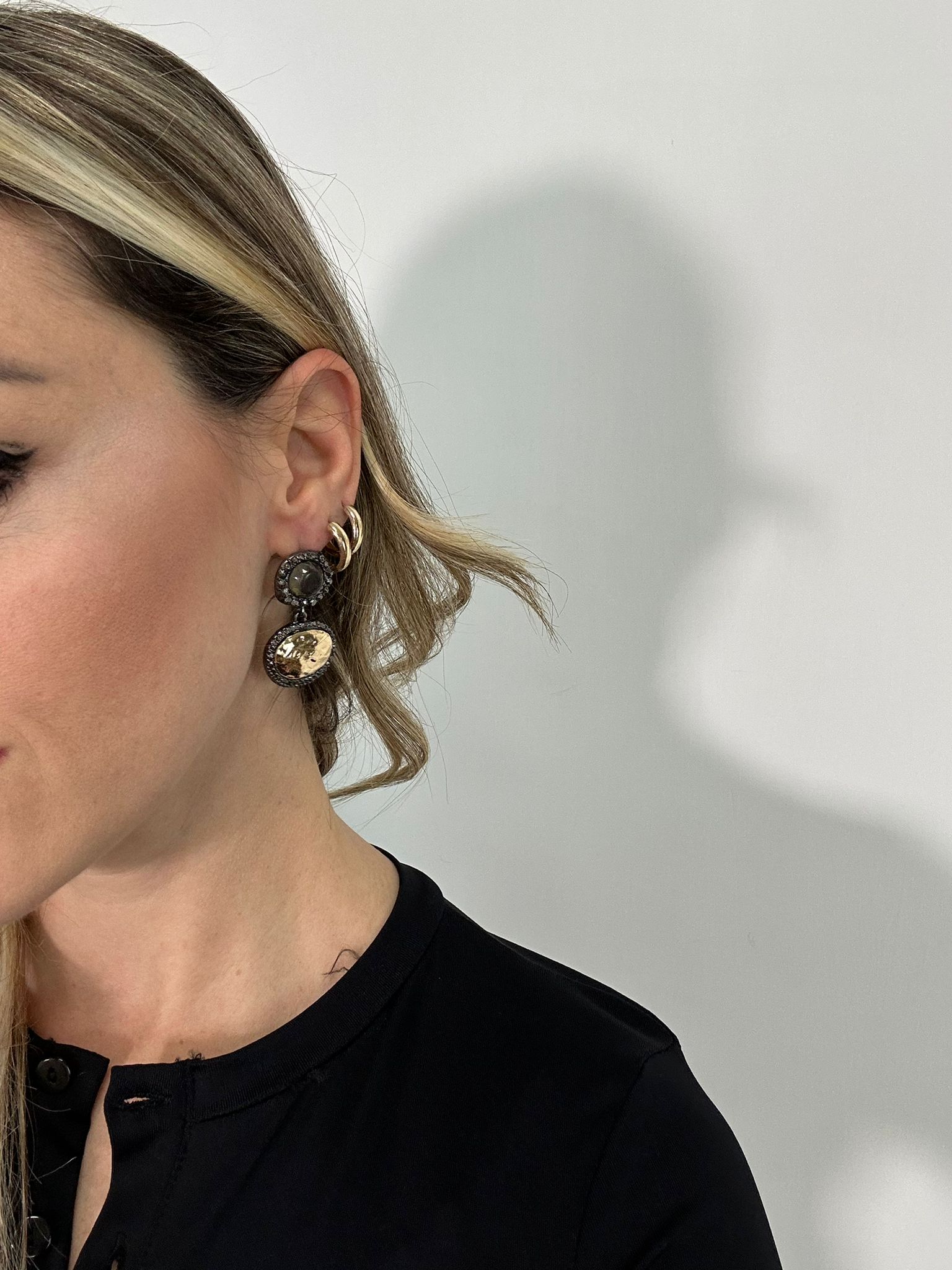 Orecchini pendenti pietra oro