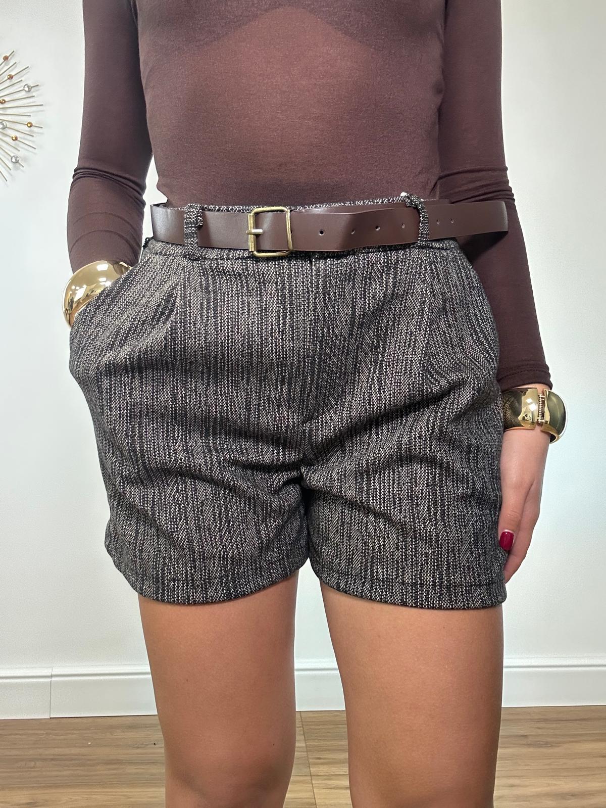 Pantaloncino Pied de Poule 25708 - Nero