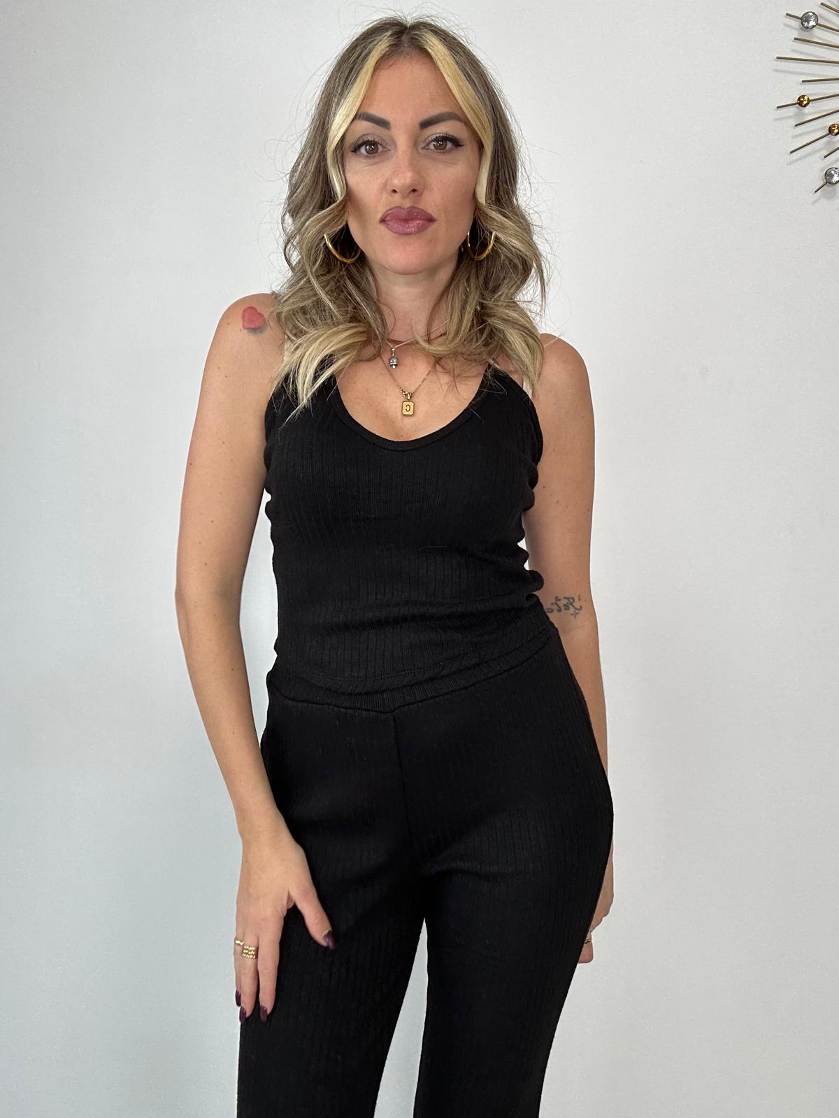 Coordinato ( Pantalone + top + maglia ) Nero
