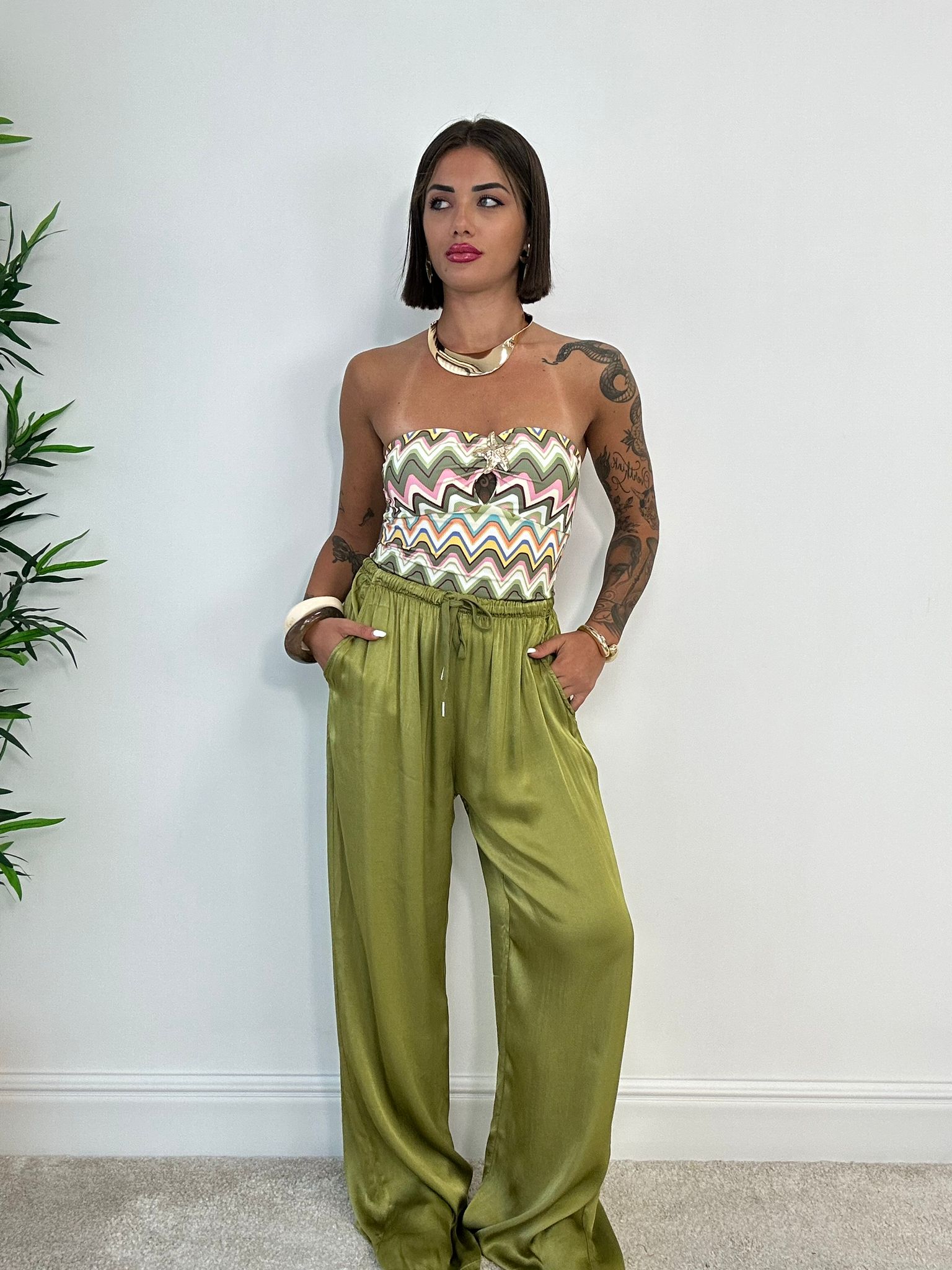 Body a Fascia con stella marina - Verde