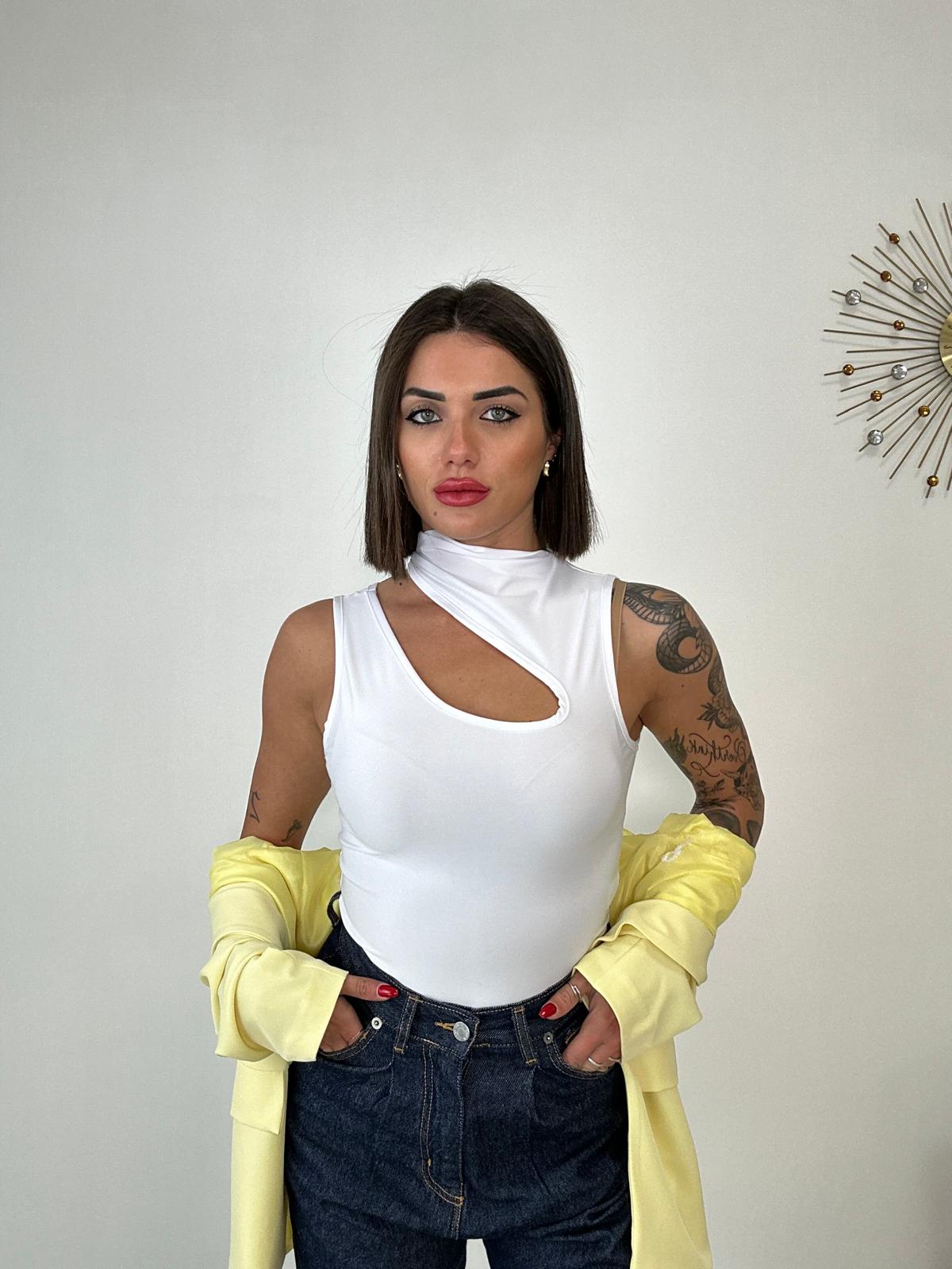 Body scollo laterale - Bianco