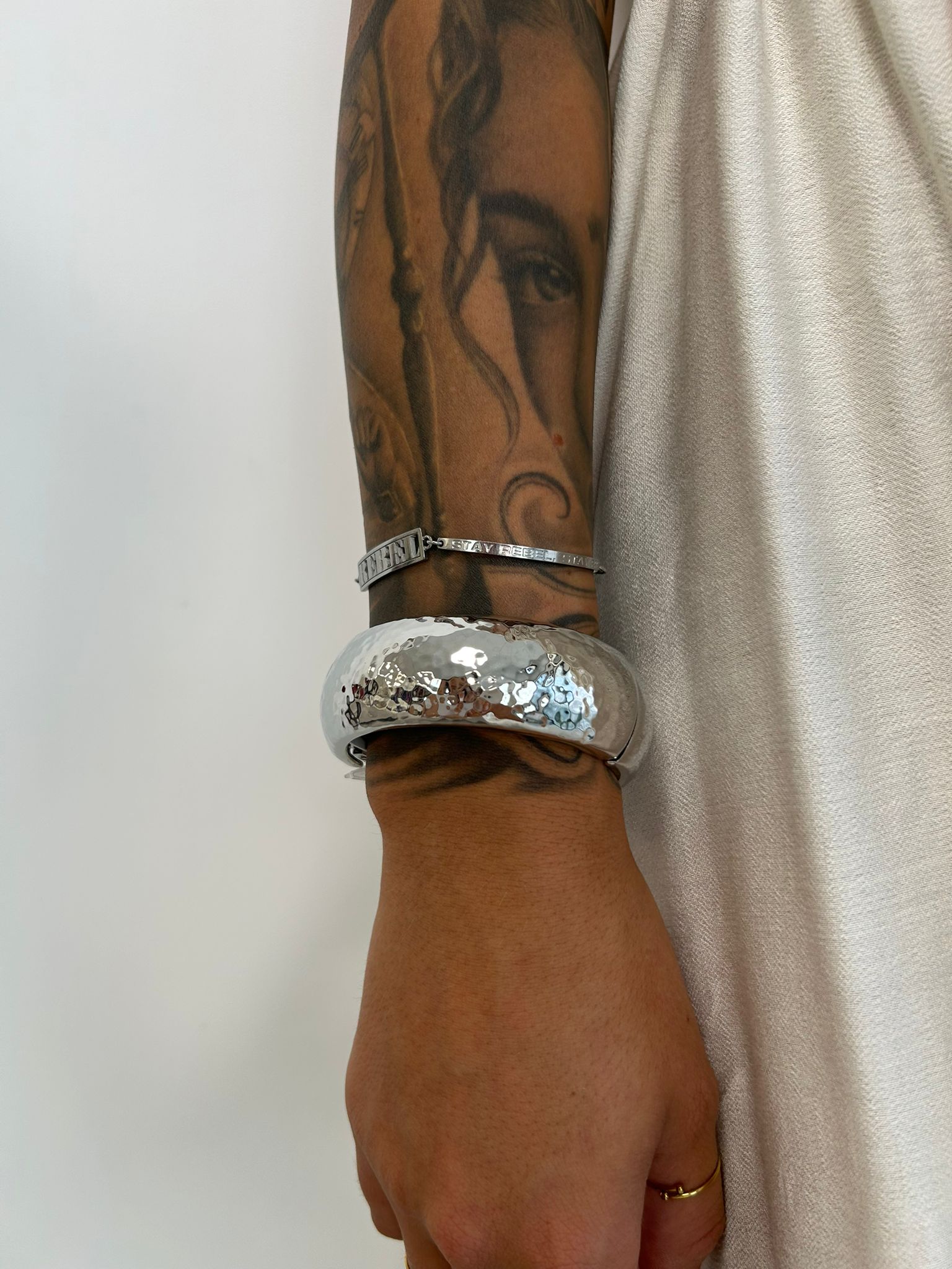 Bracciale martellato - Argento