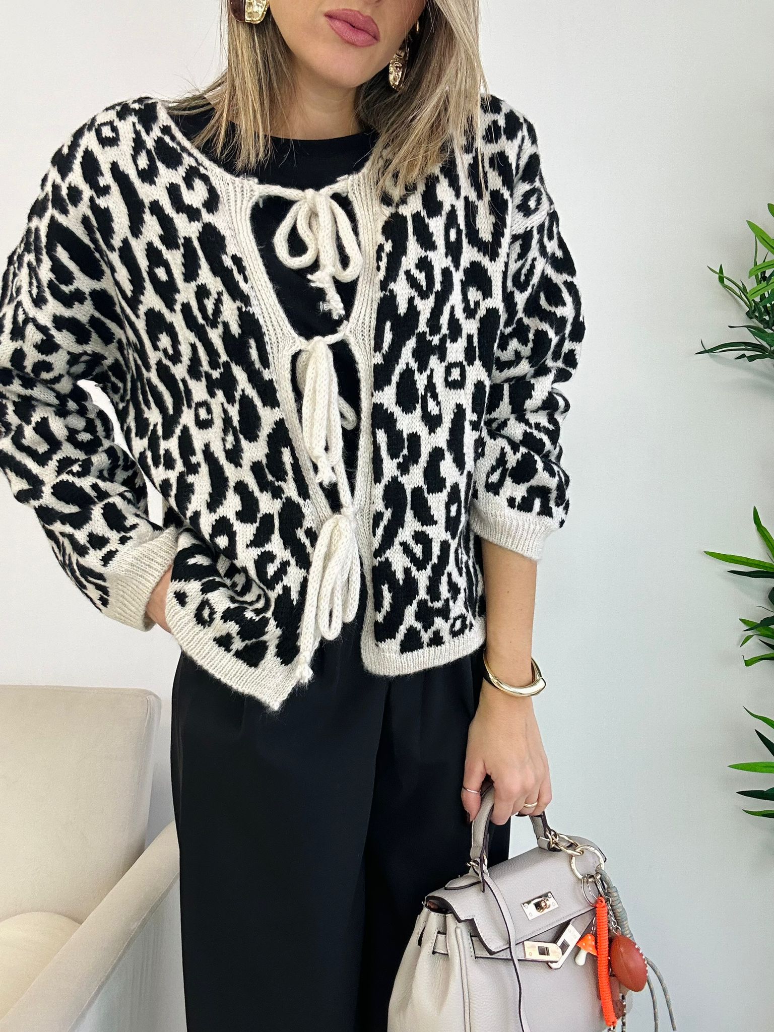 Cardigan Animalier - Crème