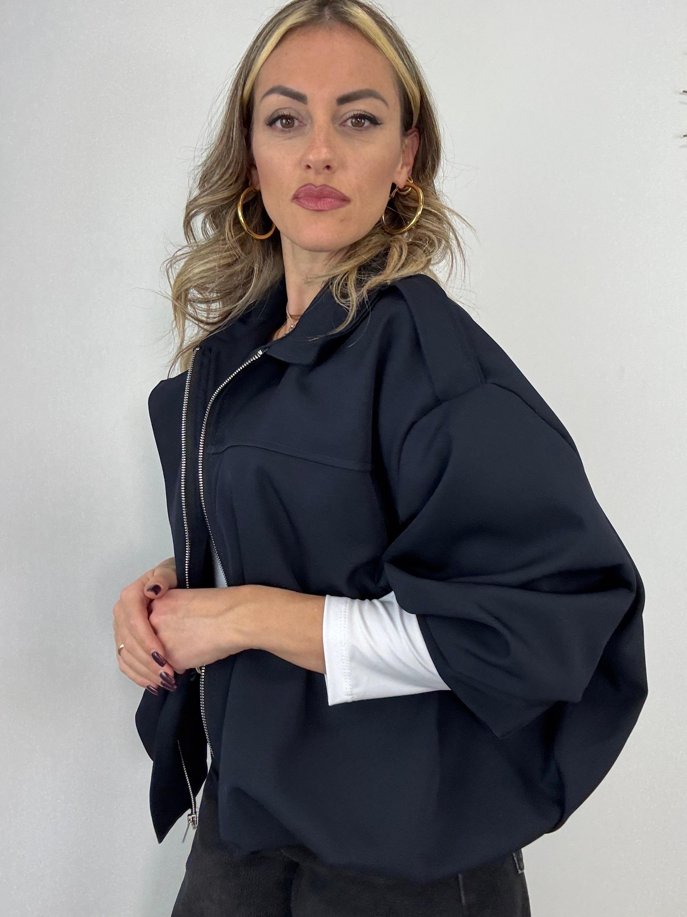Giubbino Crop M13373 - Blu Notte