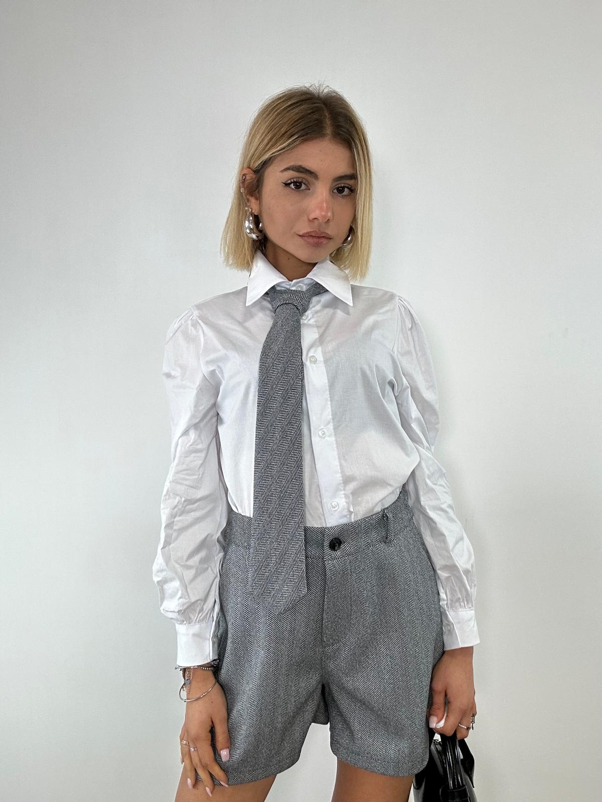 Coordinato 5656 (Camicia + Pantaloncino + Cravatta) Grigio
