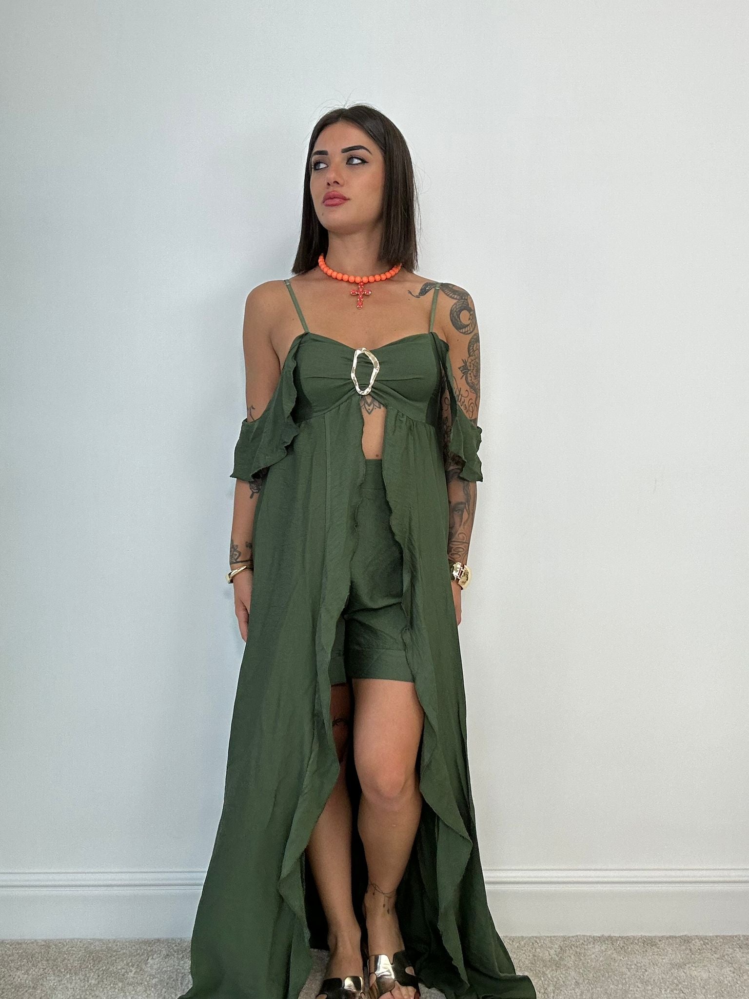 Coordinato Tahiti (Top Lungo + Pantaloncino) Verde