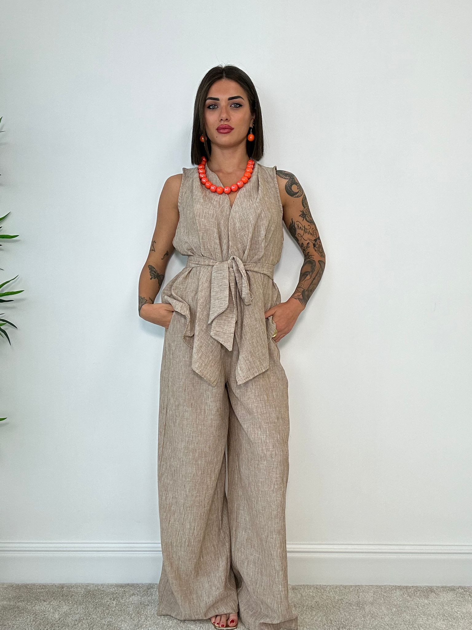 Coordinato Rio (Giacca smanicata + Pantalone) Fango