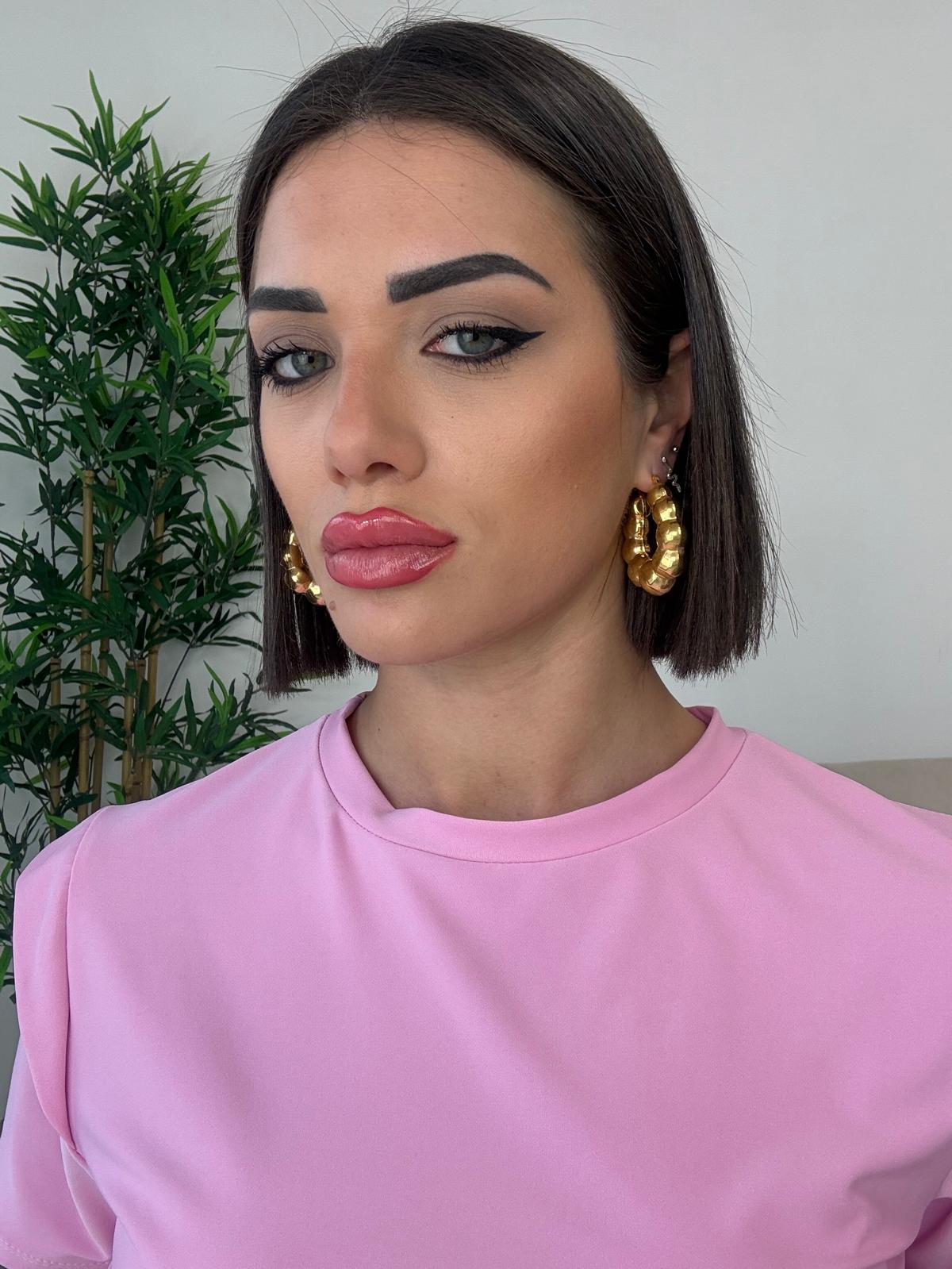 Boucles d'oreilles créoles bombées - Doré