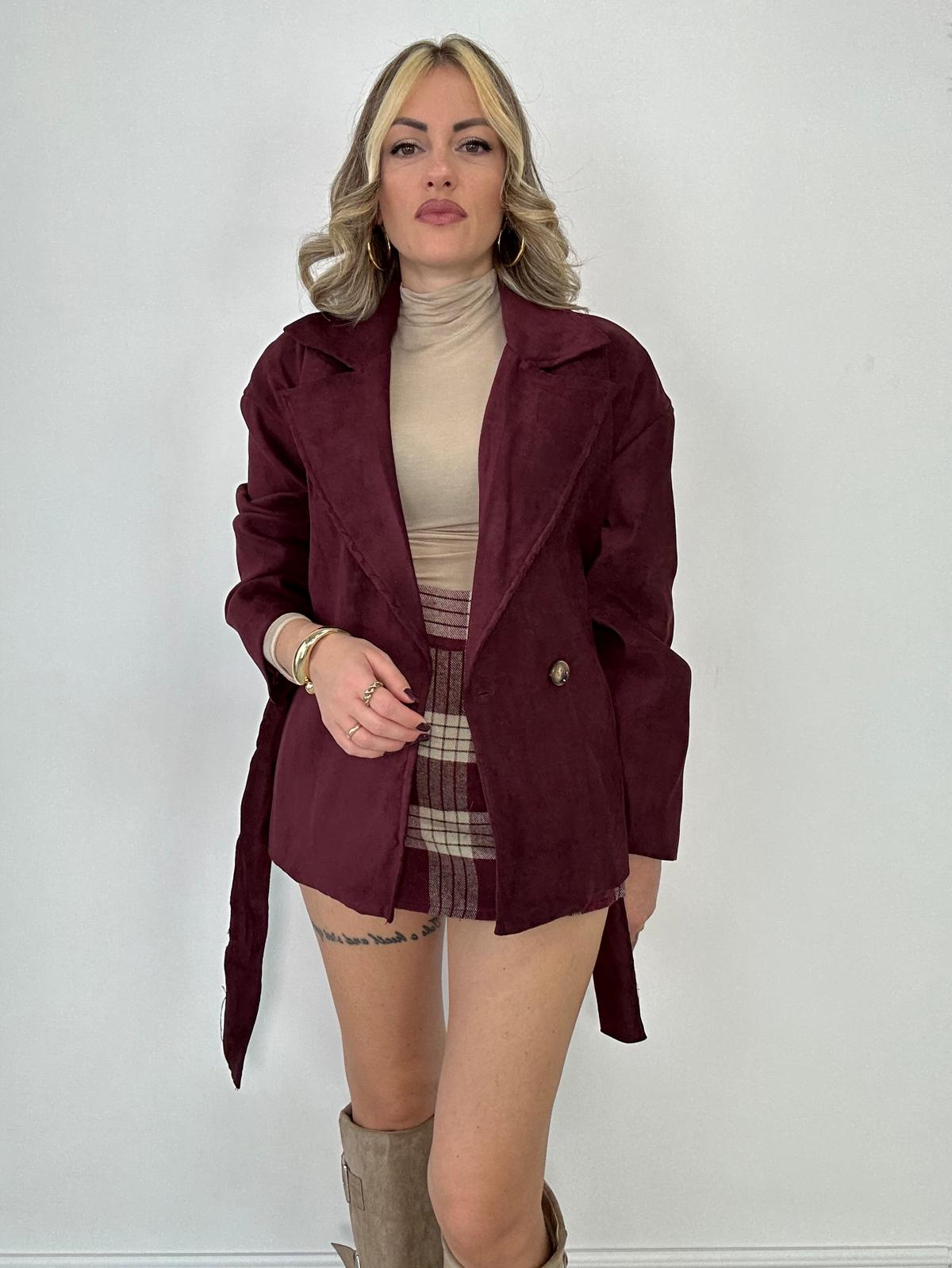 Giacca effetto velluto GI50756 - Bordeaux