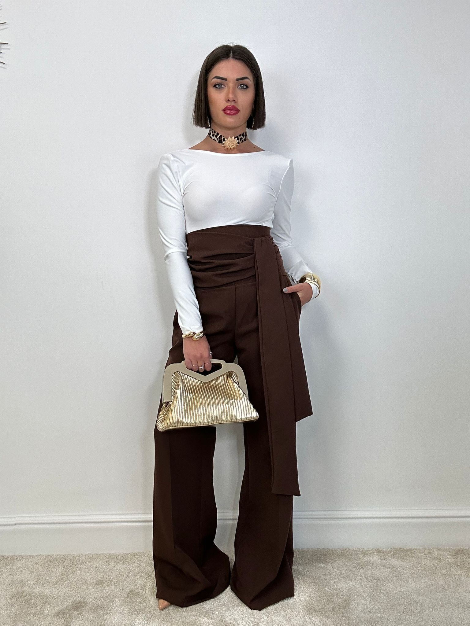 Pantalone Palazzo Vita Alta - Marrone