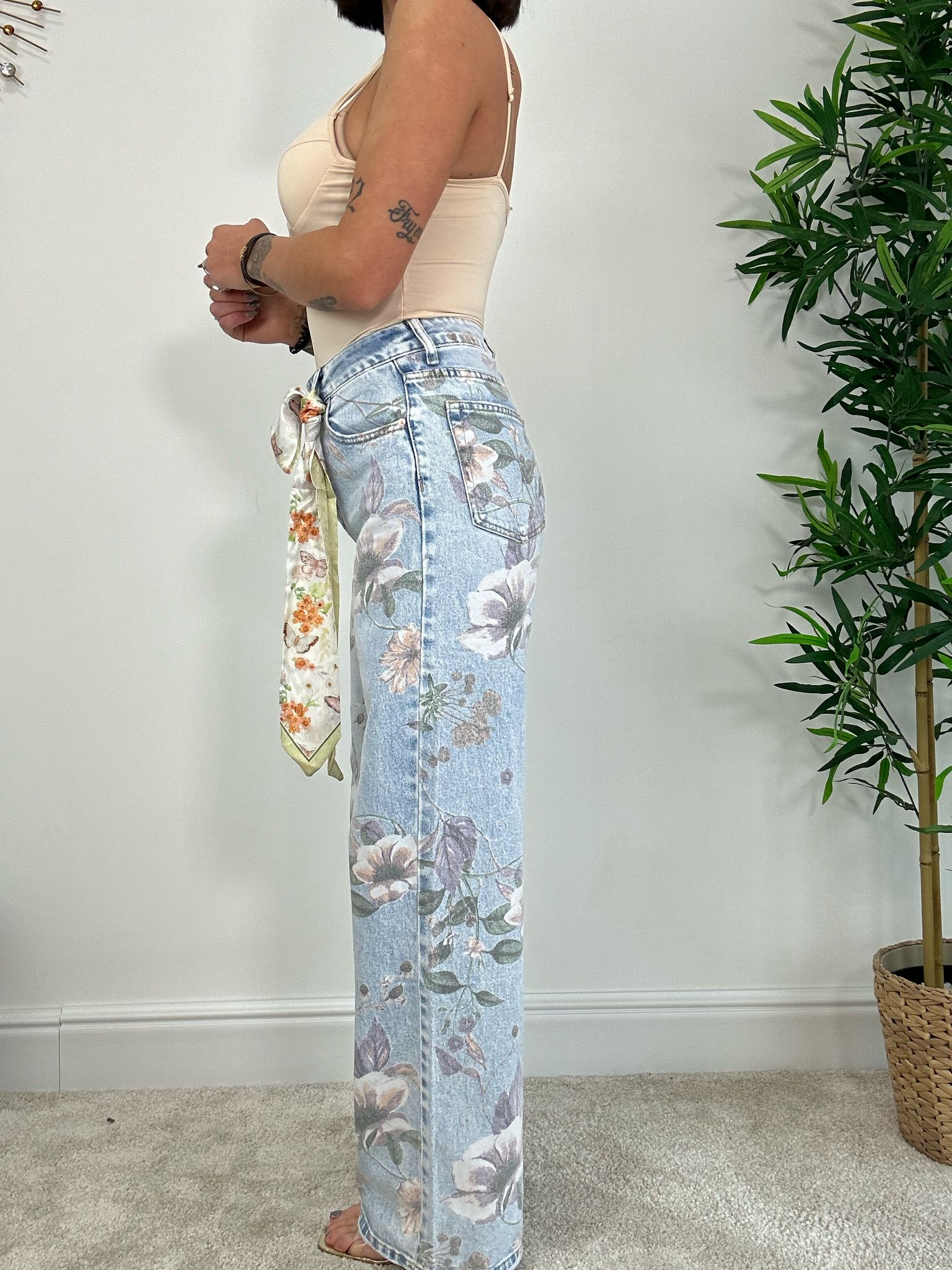 Jeans Floreale - Lavaggio chiaro