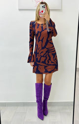 Sasha-Kleid mit Glockenärmeln und Rückenausschnitt. Verschiedene Farben – FR3587