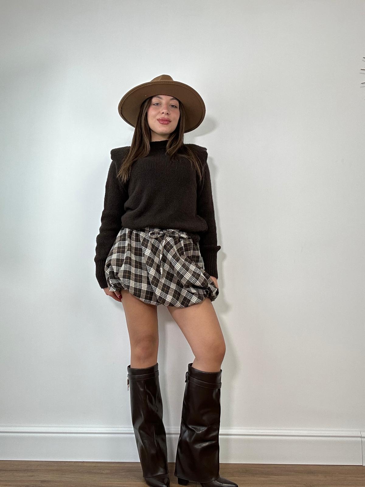 Maglione con spalline 3101 - Marrone