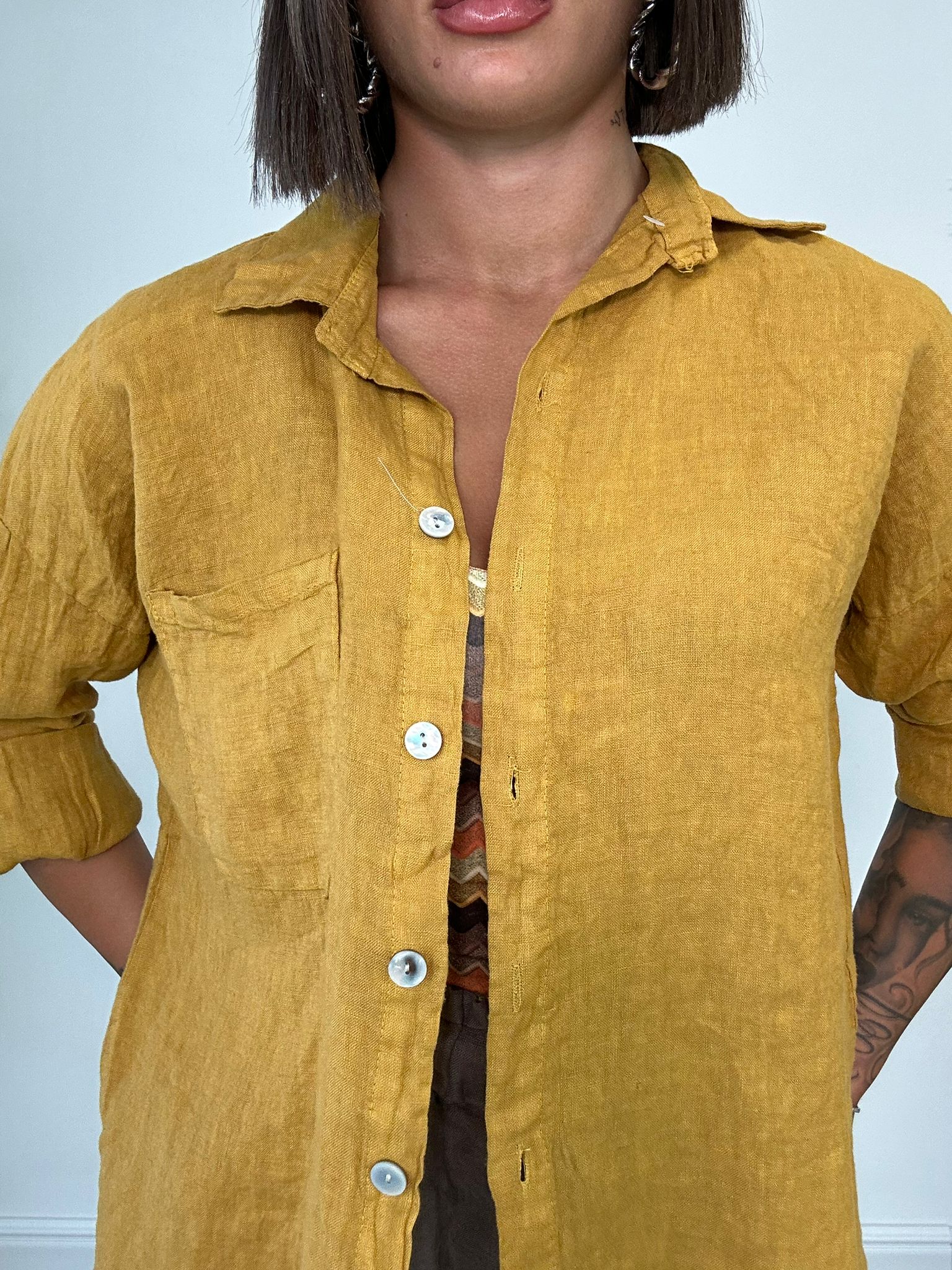 Camicia in Lino - Senape
