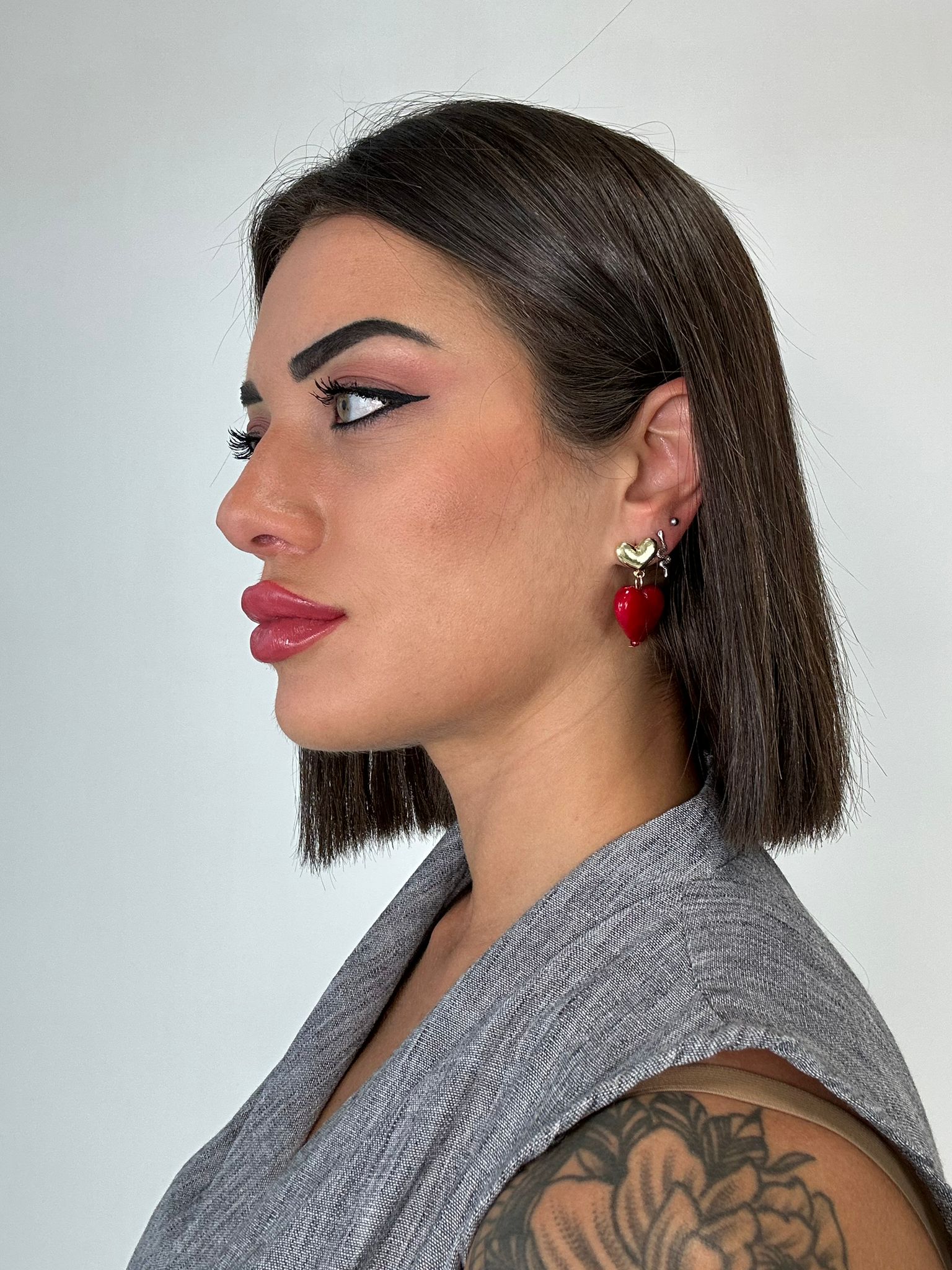 Orecchini cuore rosso