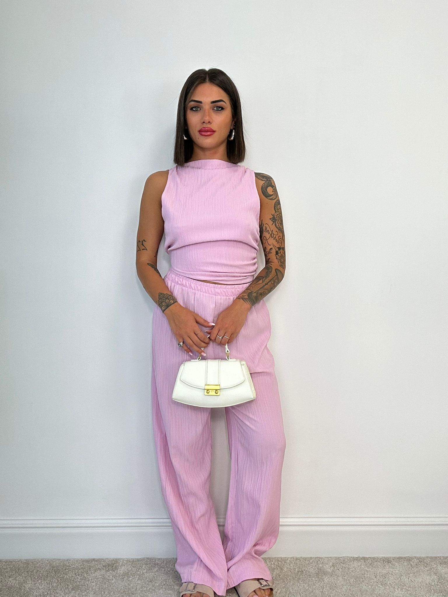 Coordinato Simona (Top + Pantalone) Rosa