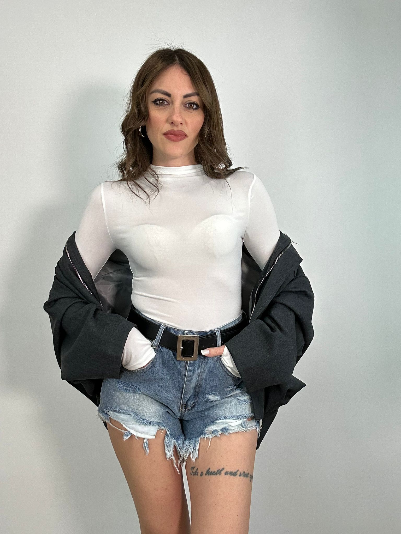 Short Jeans 80223 Sfrangiato - Lavaggio Chiaro